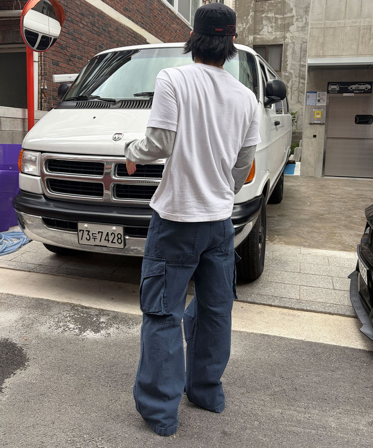 다이브인(DIVEIN) [DIVEIN X 무민서] WASHED VERN CARGO PANTS (BLUE)