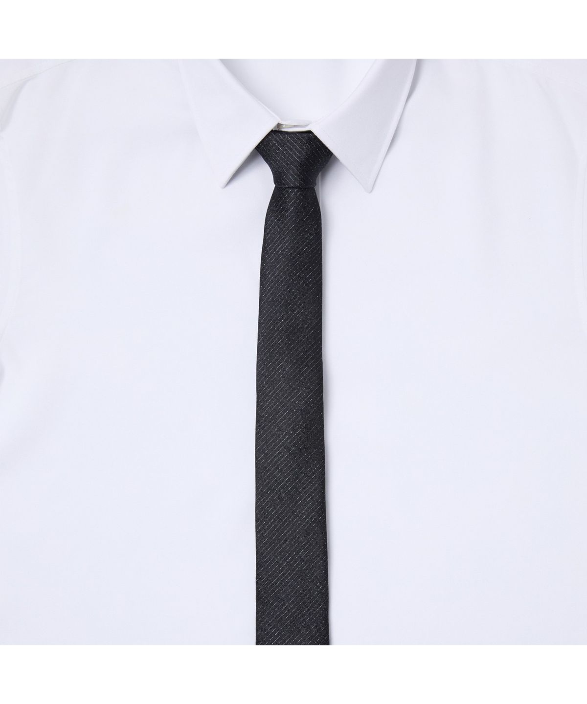 커스텀멜로우(CUSTOMELLOW) 블랙 스트라이프 슬림 타이 CAAIX26501BKX