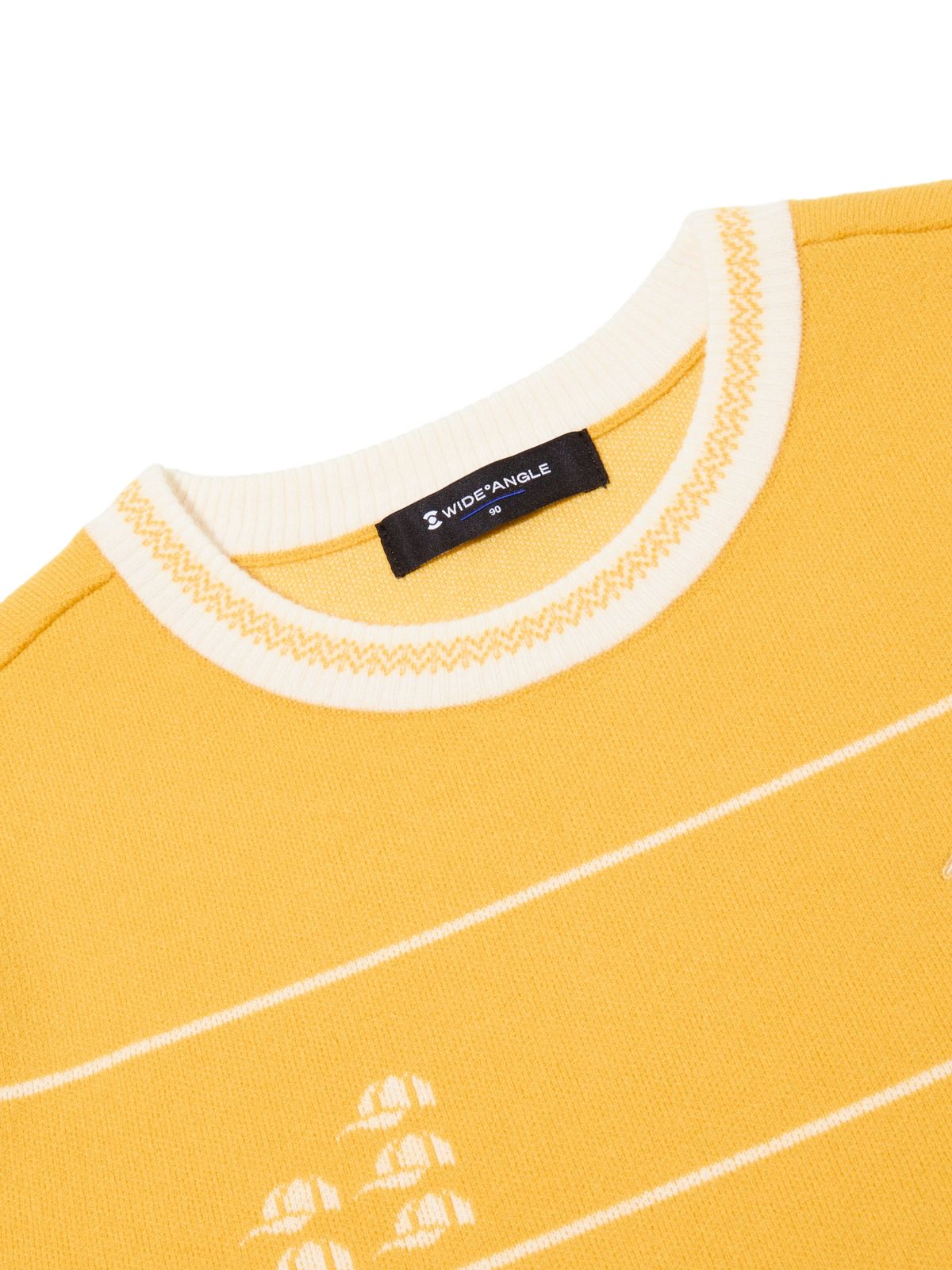 와이드앵글(WIDEANGLE) CO 라인 혼디어 라운드넥 L_Light Yellow