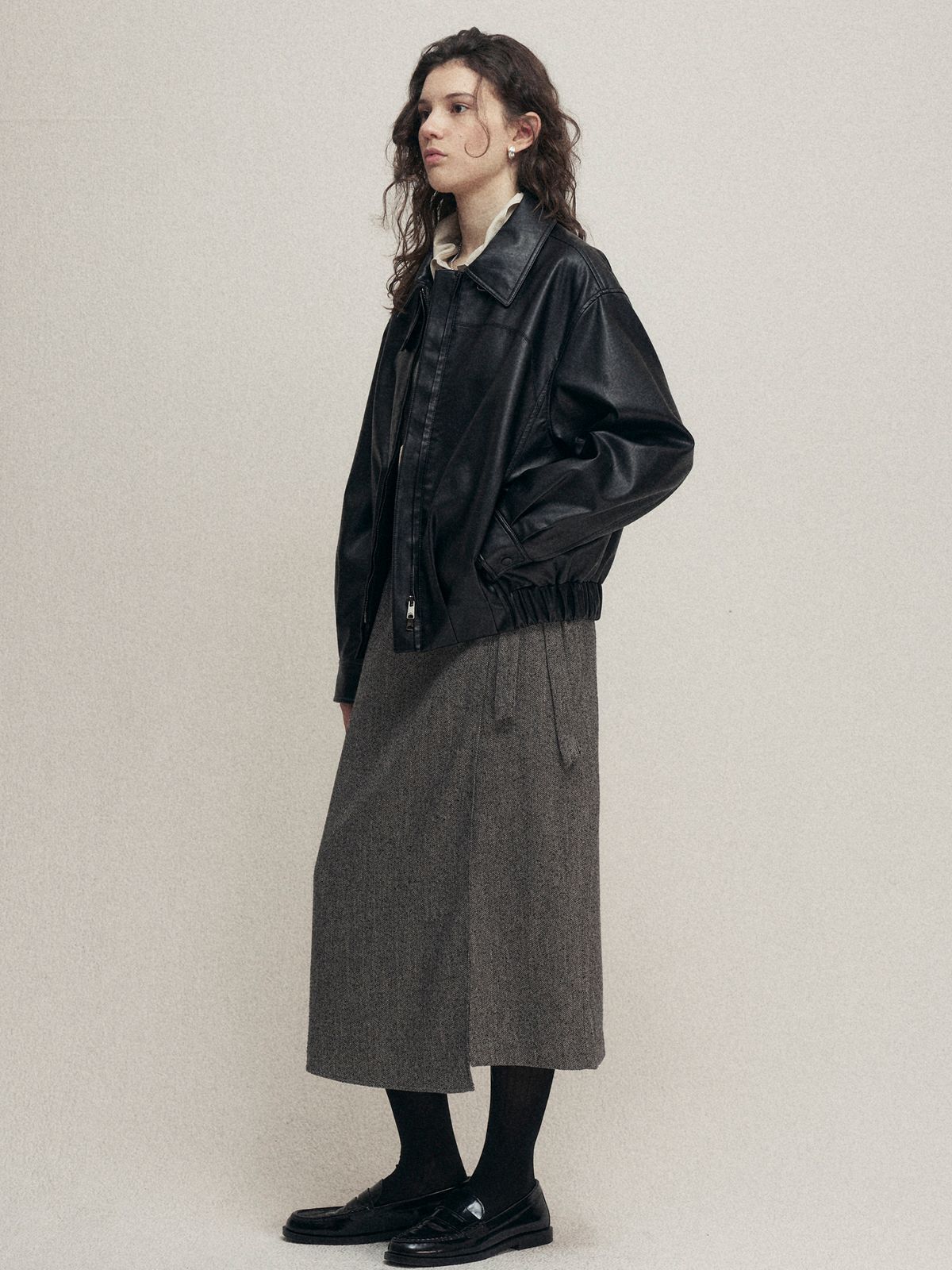 마롭(MALOUPE) 6318 비건 레더 블루종 (블랙)