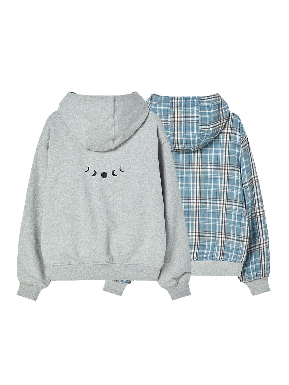 엔와이엑스엑스(NYXX) REVERSIBLE CHECK HOOD ZIP-UP GREY