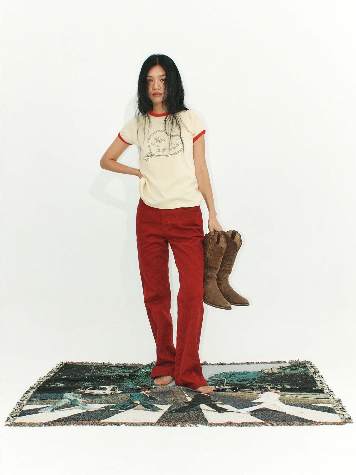 이히하(YEEHEEHAA) needles Red bootscut