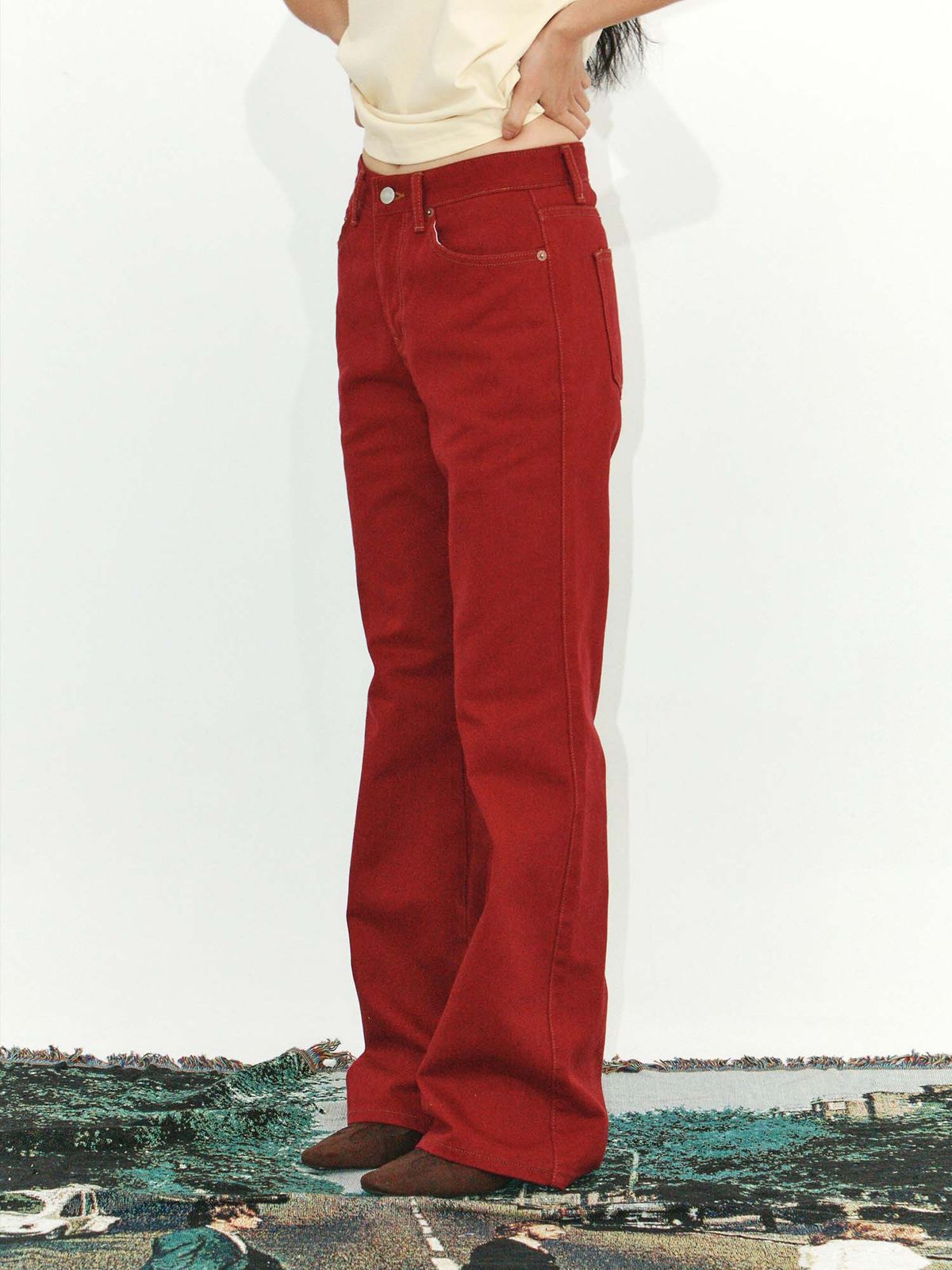 이히하(YEEHEEHAA) needles Red bootscut