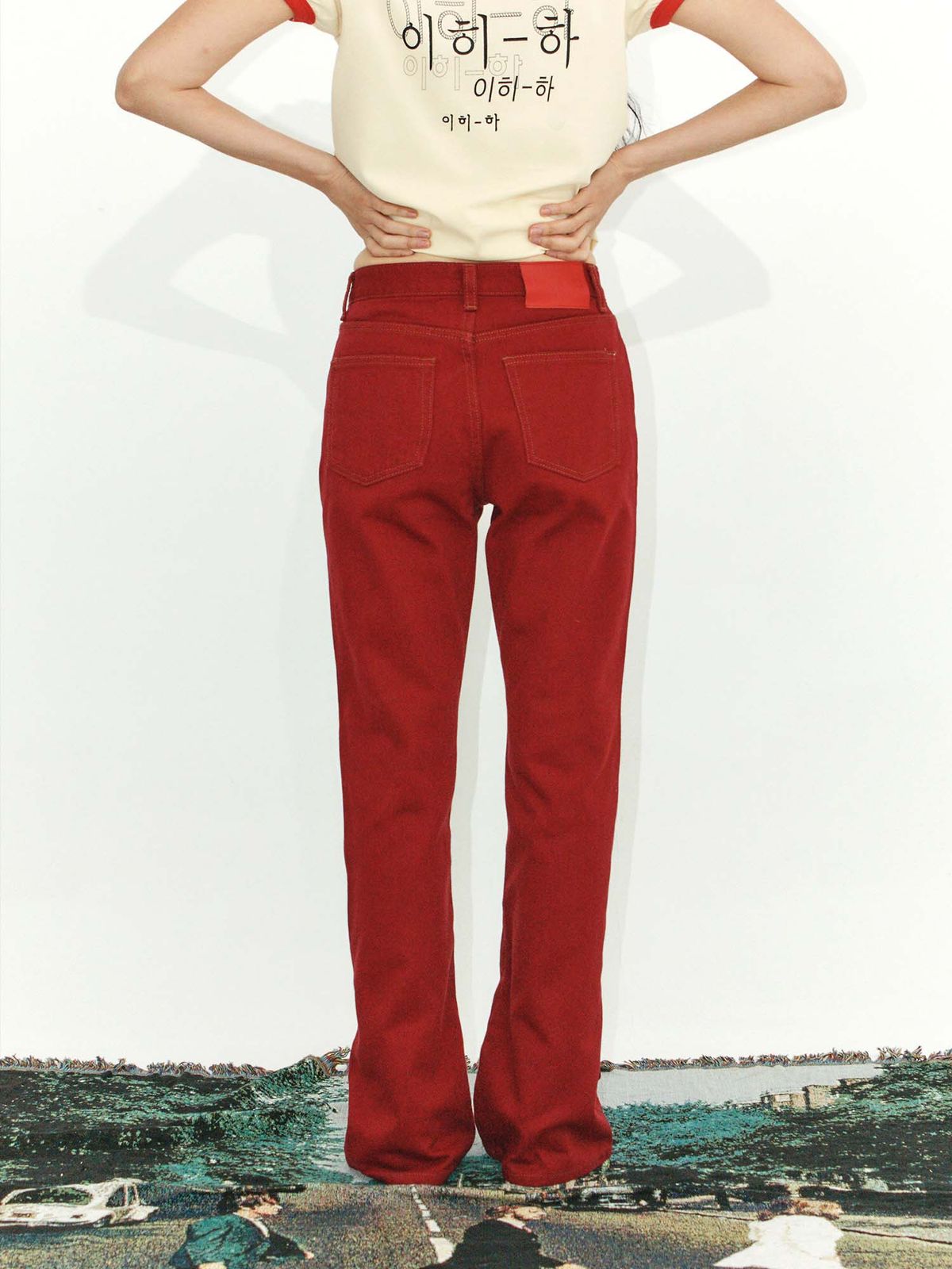 이히하(YEEHEEHAA) needles Red bootscut