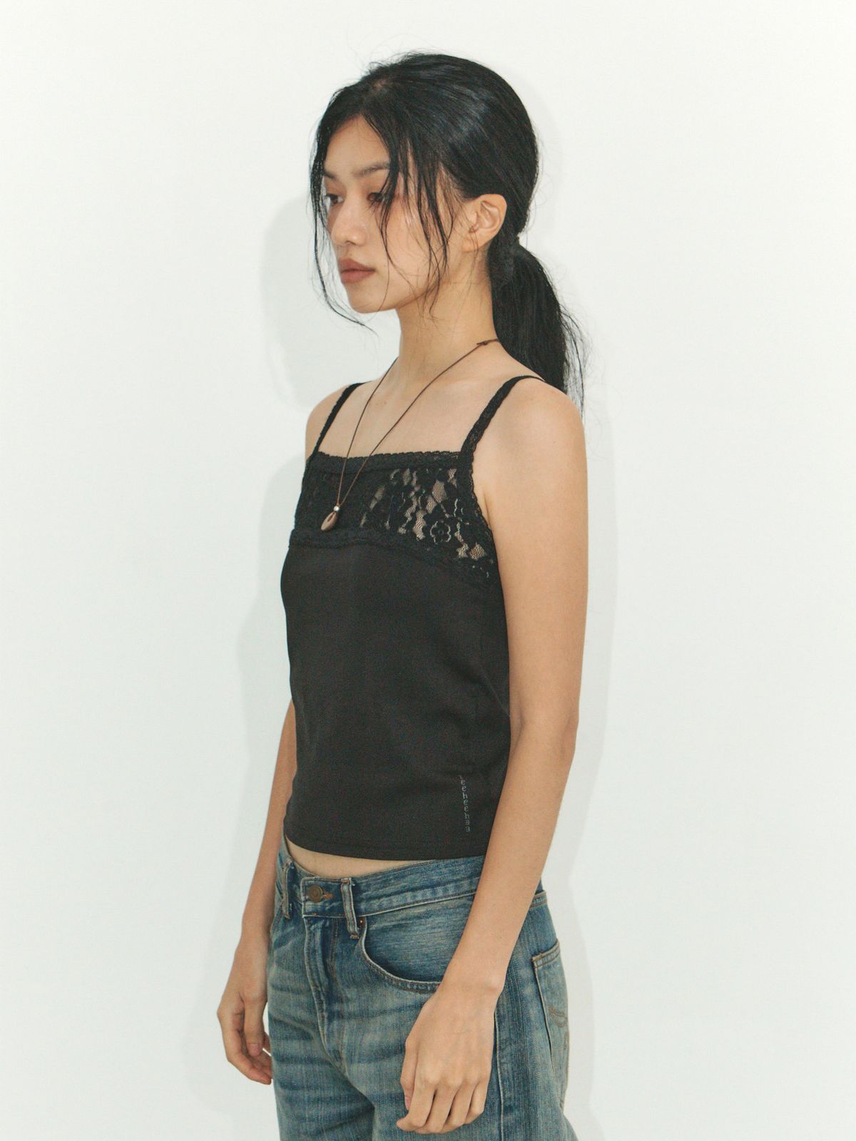 이히하(YEEHEEHAA) NEMO lace sleeveless (BK)