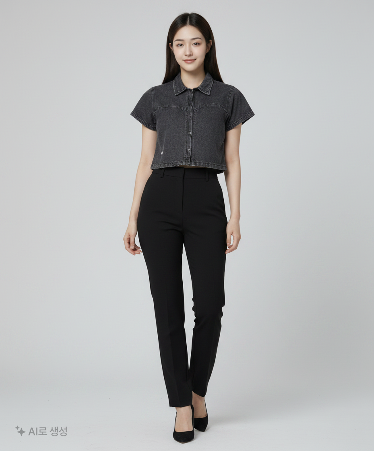 어반드레스(AVANDRESS) Heart Slit Denim Shirt - 2COL S
