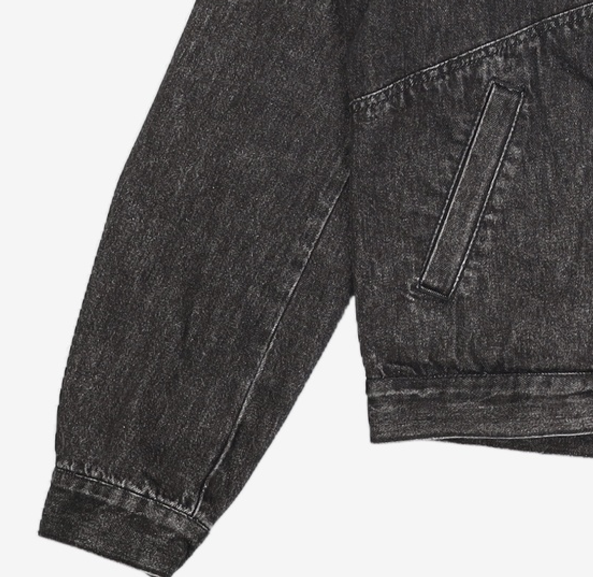 피스워커(PIECE WORKER) Black Biker Denim Jacket L