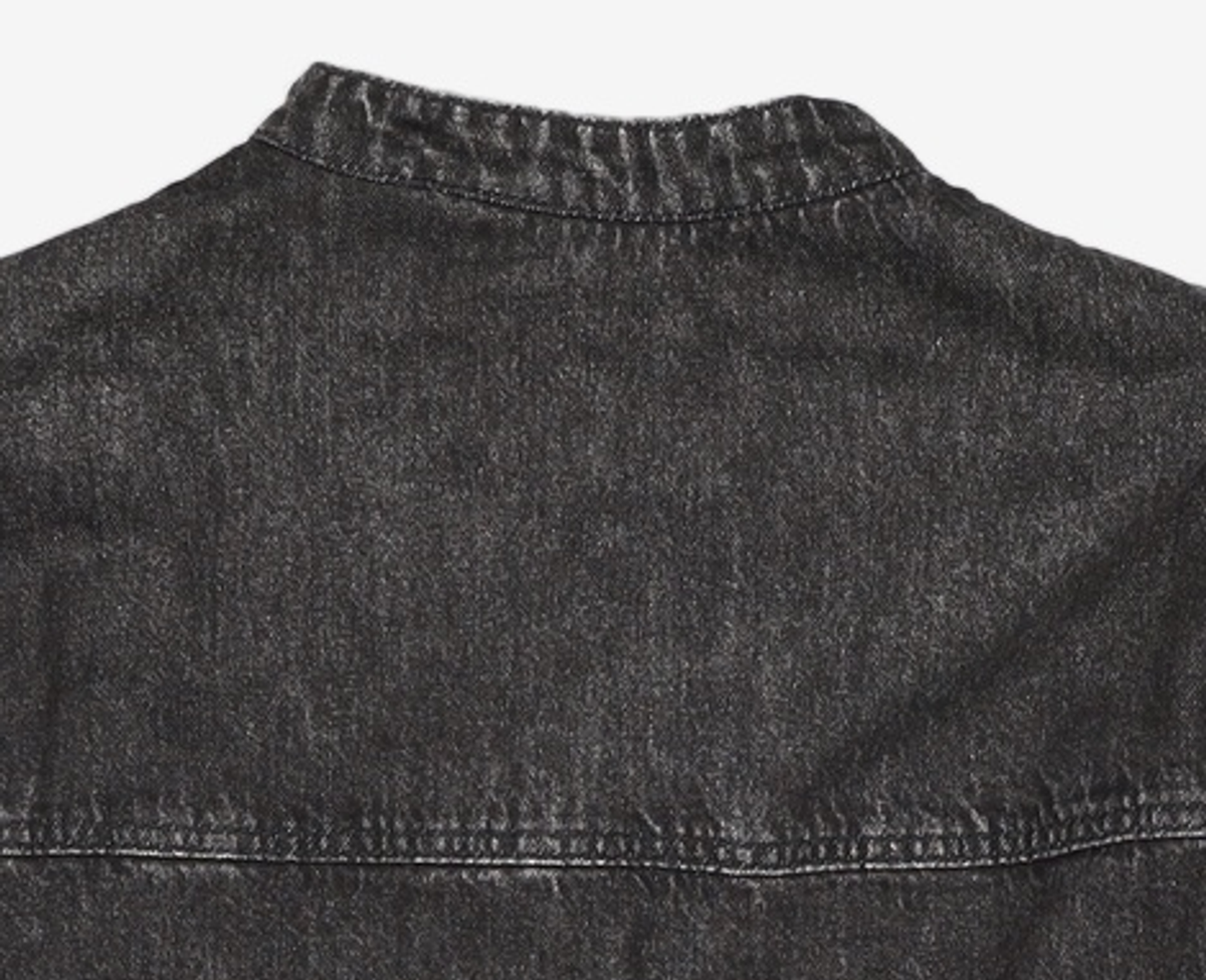 피스워커(PIECE WORKER) Black Biker Denim Jacket L