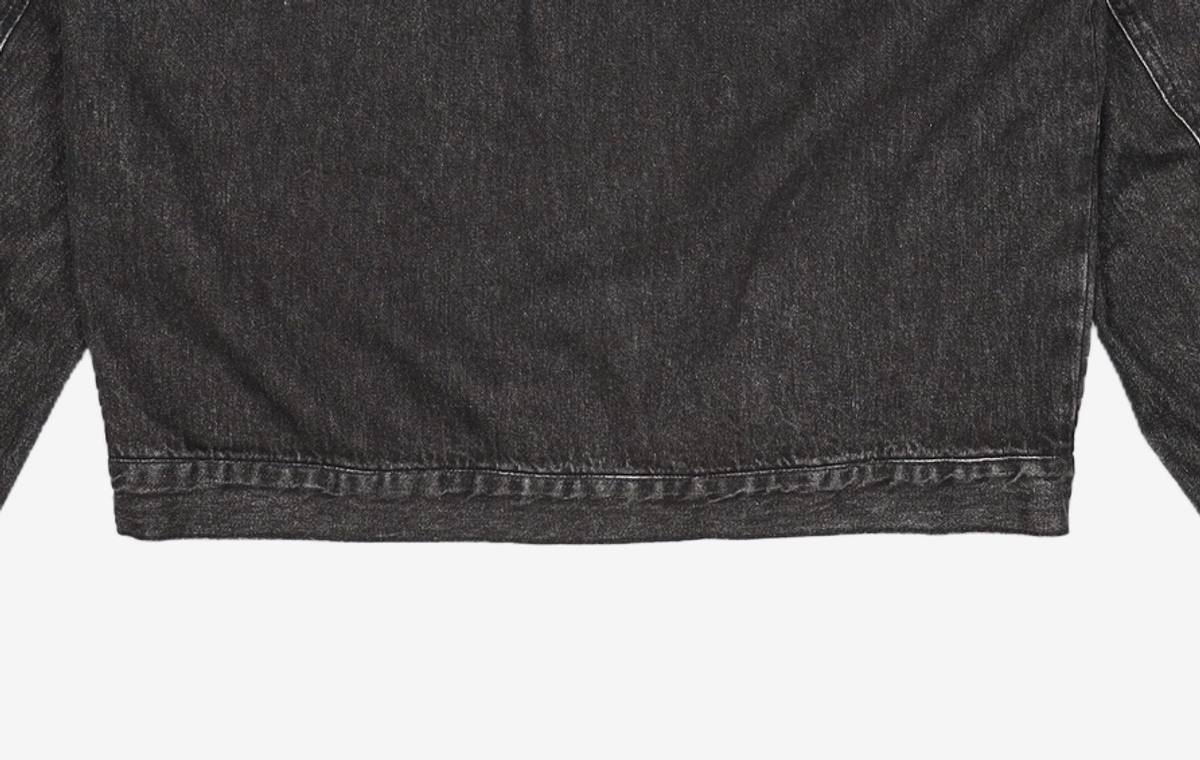 피스워커(PIECE WORKER) Black Biker Denim Jacket L