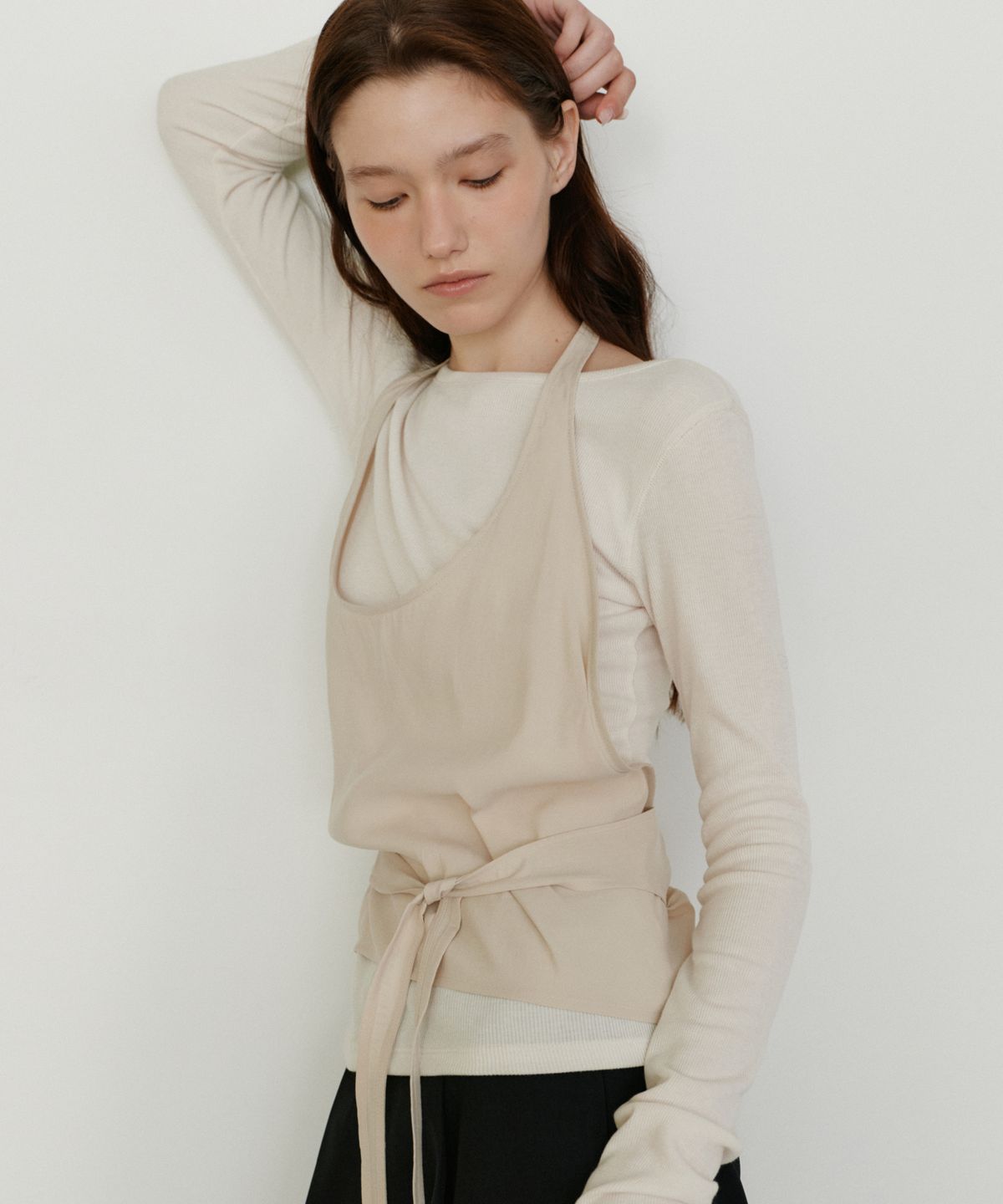 유라고(URAGO) Halter neck layered top_2colors