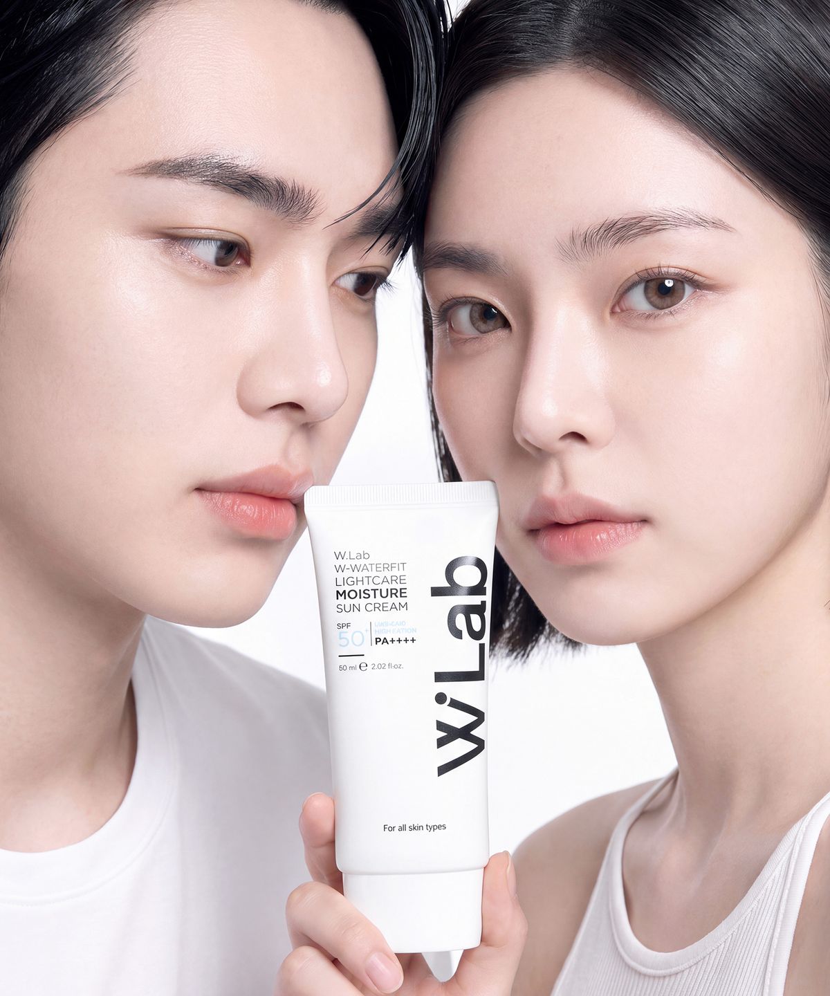 더블유랩(WLAB) [2pack] 워터핏 라이트케어 모이스처 수분 선크림 SPF50+ PA++++ 60ml