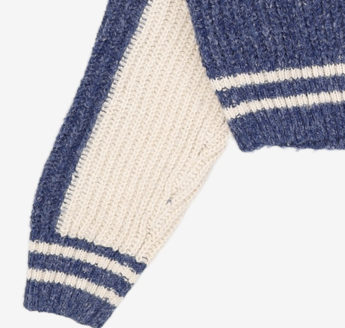 어반드레스(AVANDRESS) Block Raglan Knit Zip-up NAVY FREE