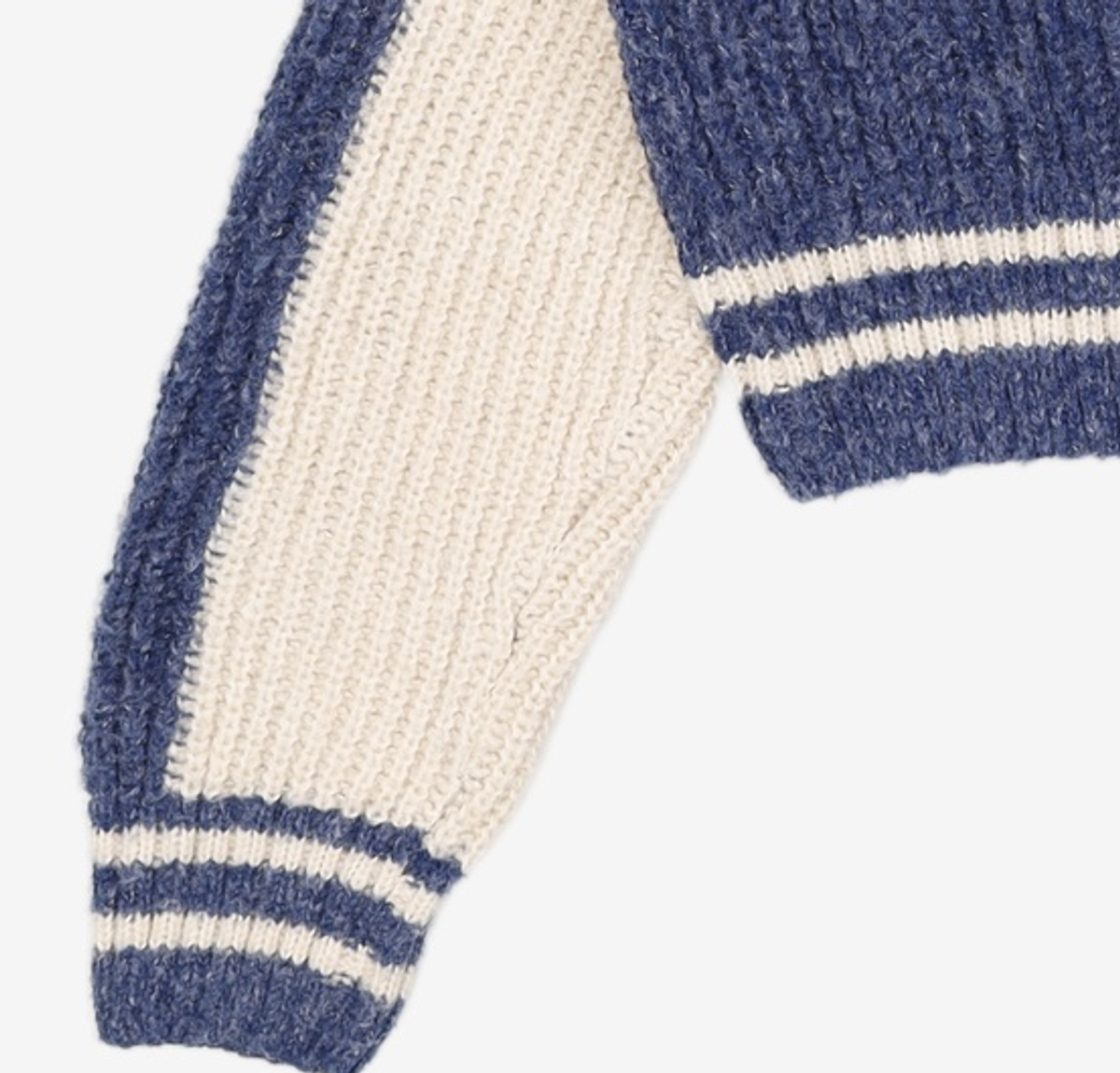 어반드레스(AVANDRESS) Block Raglan Knit Zip-up NAVY FREE