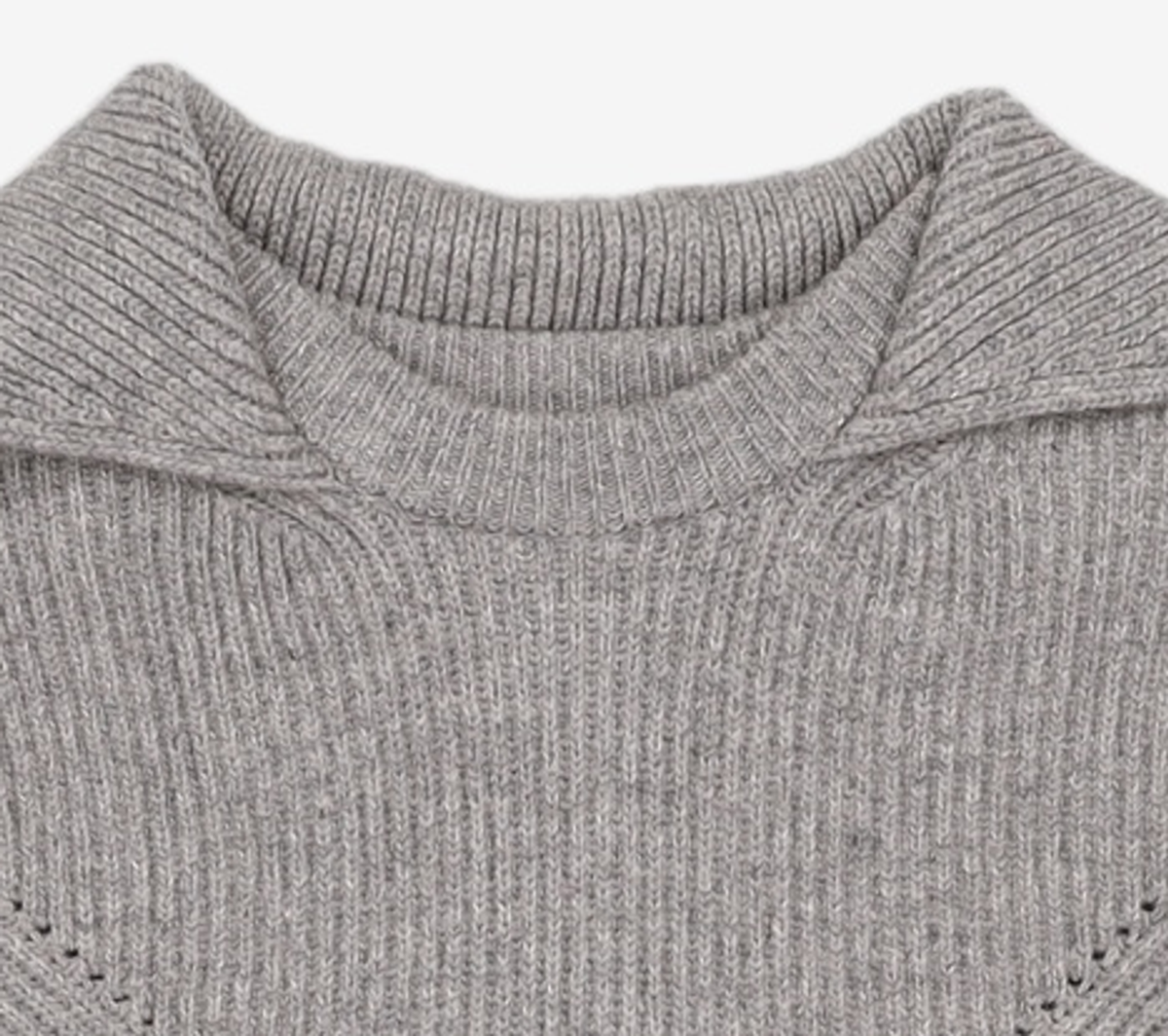 다이애그널(DIAGONAL) WOOL COLLAR KNIT PULLOVER (grey) FREE