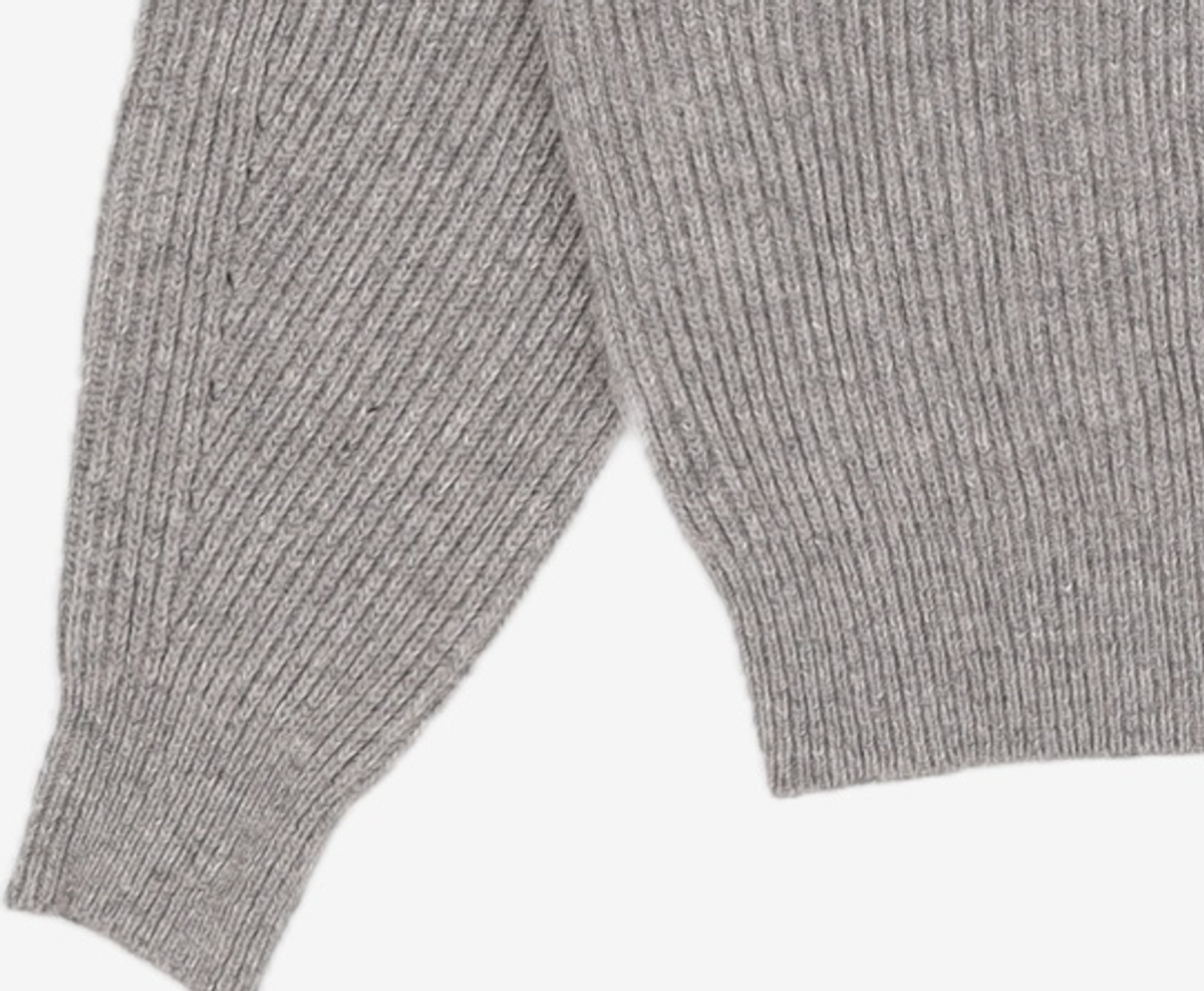 다이애그널(DIAGONAL) WOOL COLLAR KNIT PULLOVER (grey) FREE