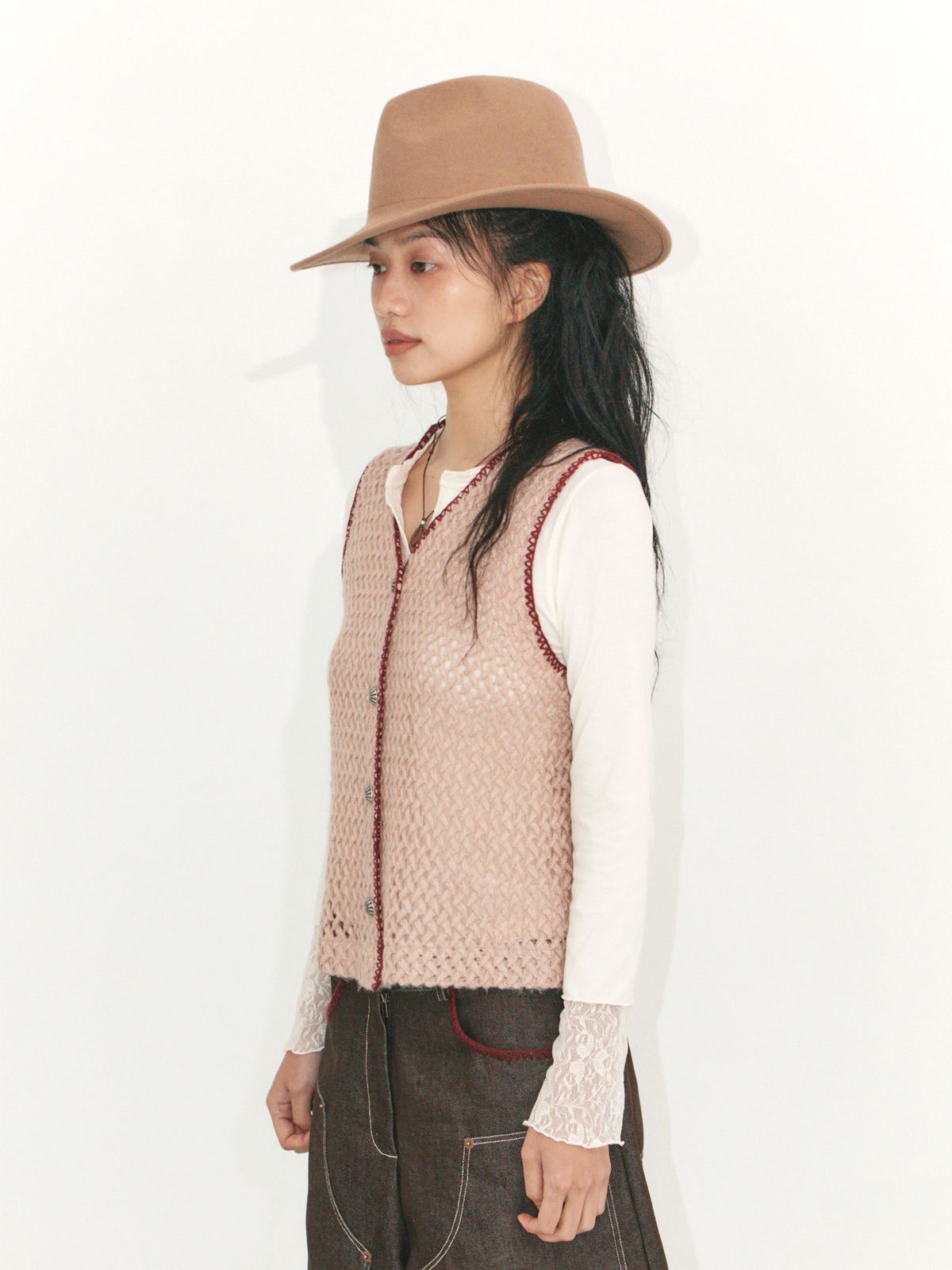 이히하(YEEHEEHAA) honey stitch vest (PK)