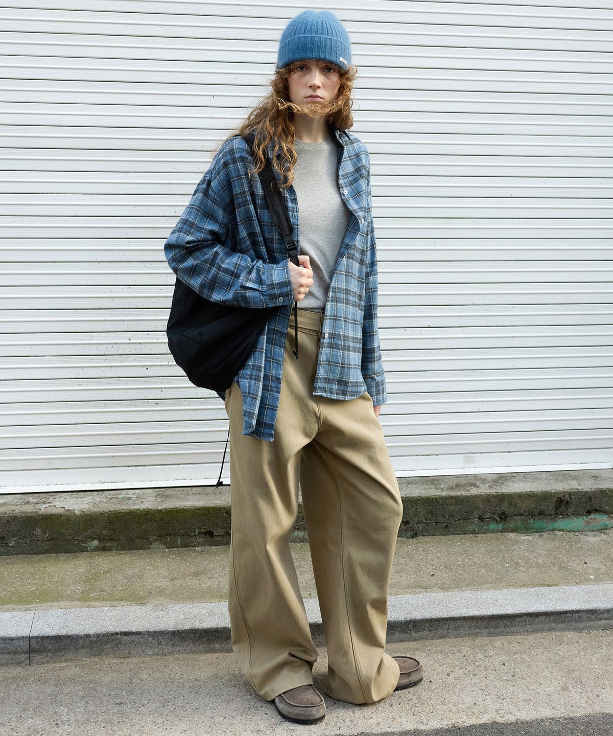 르바(LEVAR) Belted Wide Barrel Denim - Camel Beige
