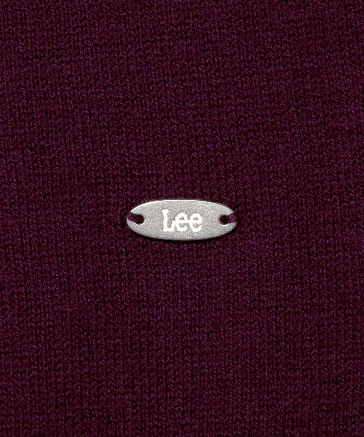리(LEE) 우먼 코튼 캐시 브이넥 니트 퍼플