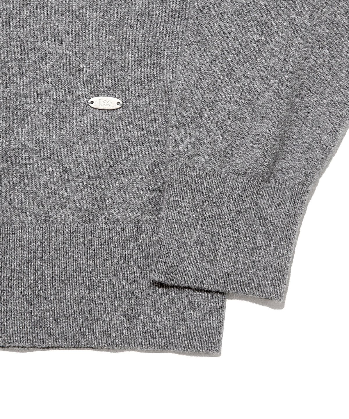리(LEE) 우먼 코튼 캐시 브이넥 니트 그레이