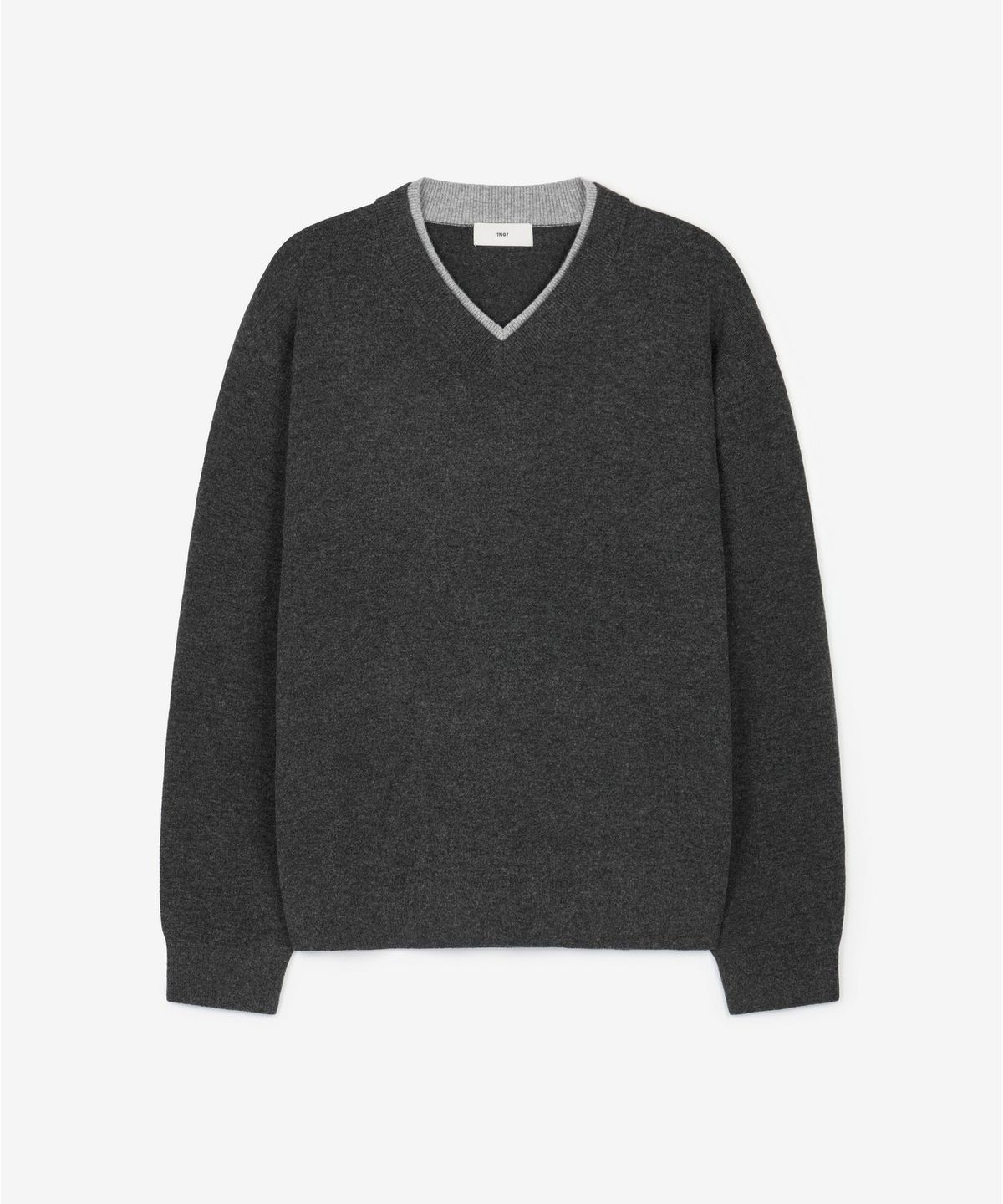 티엔지티(TNGT) Layered V-Neck Knit Top (Grey) TNSW6F108G2