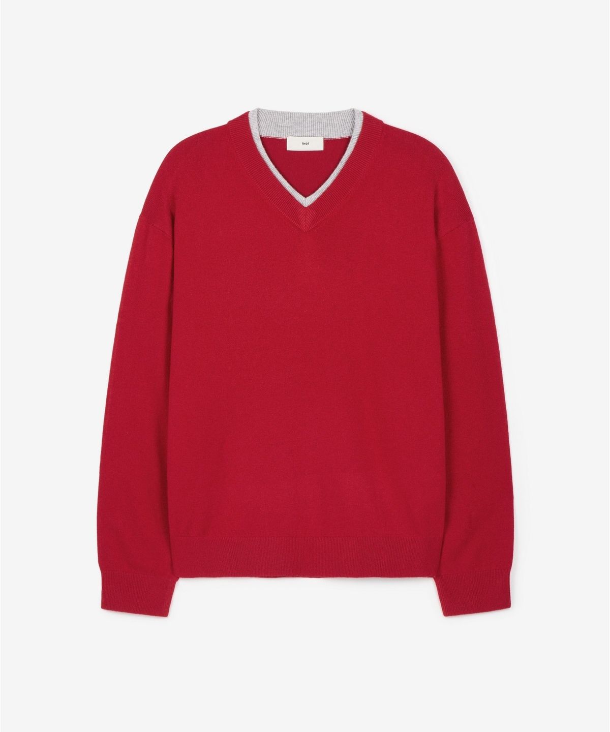티엔지티(TNGT) Layered V-Neck Knit Top (Red) TNSW6F108R2