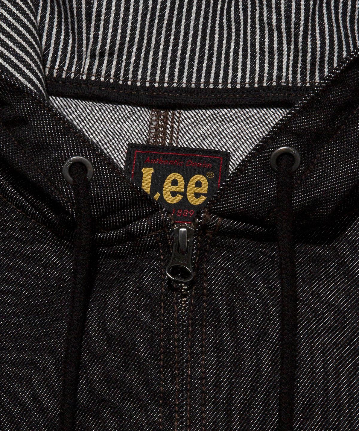 리(LEE) 데님 후드 점퍼 블랙