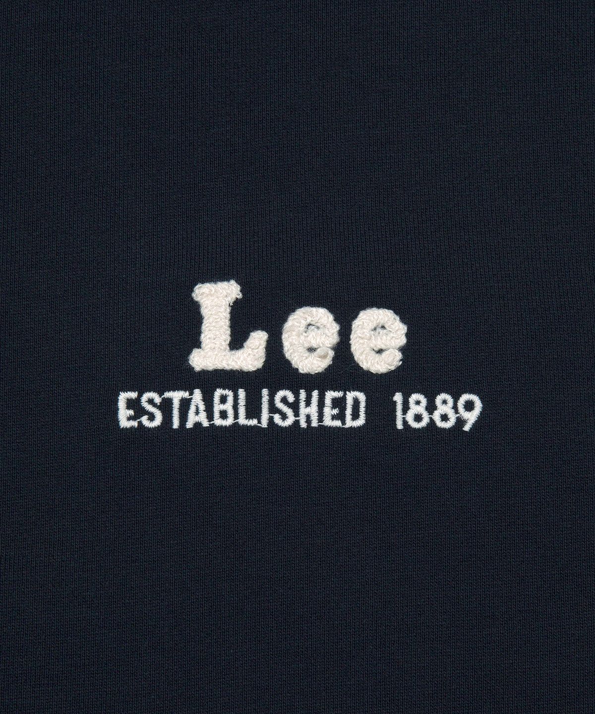 리(LEE) 빈티지 레터링 후드 집업 네이비