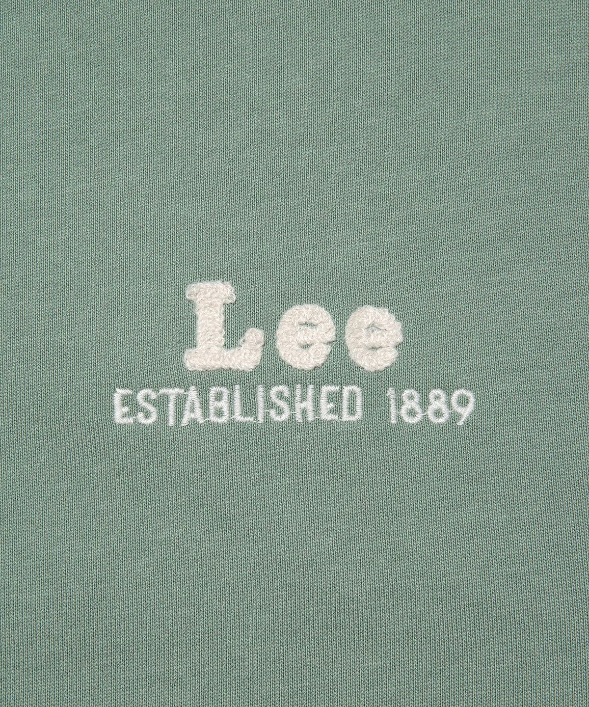 리(LEE) 빈티지 레터링 후드 집업 그린