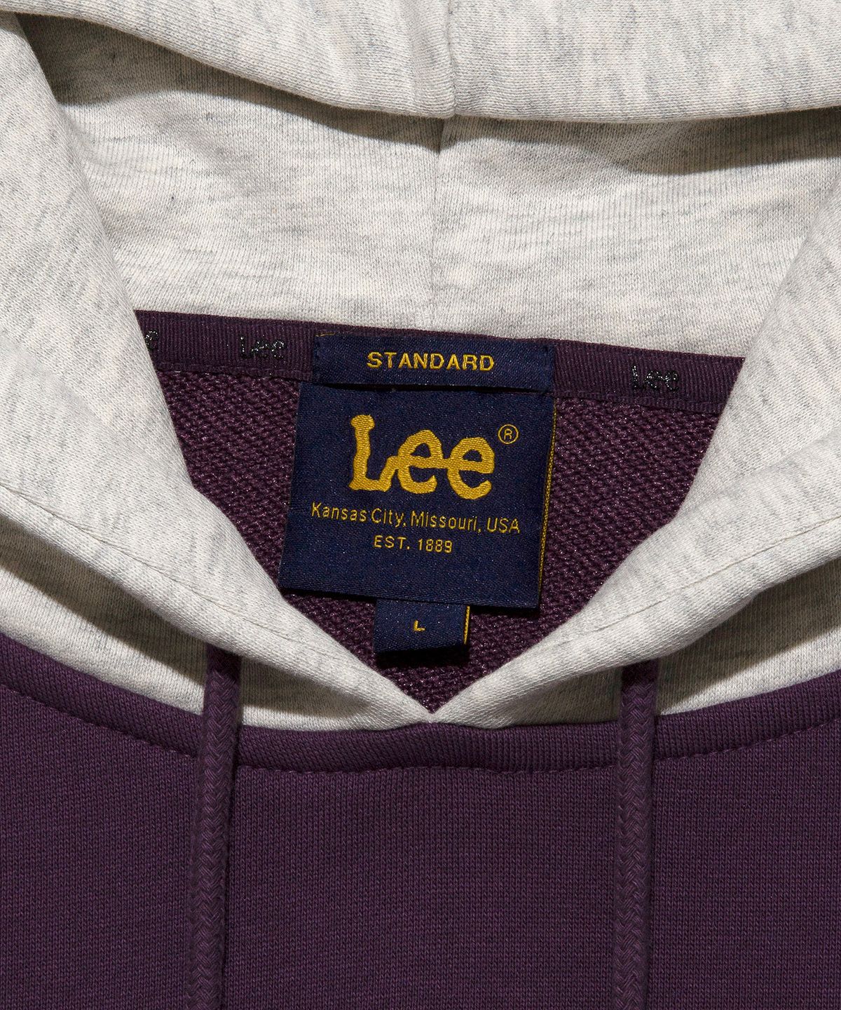 리(LEE) 래글런 후드 티셔츠 퍼플