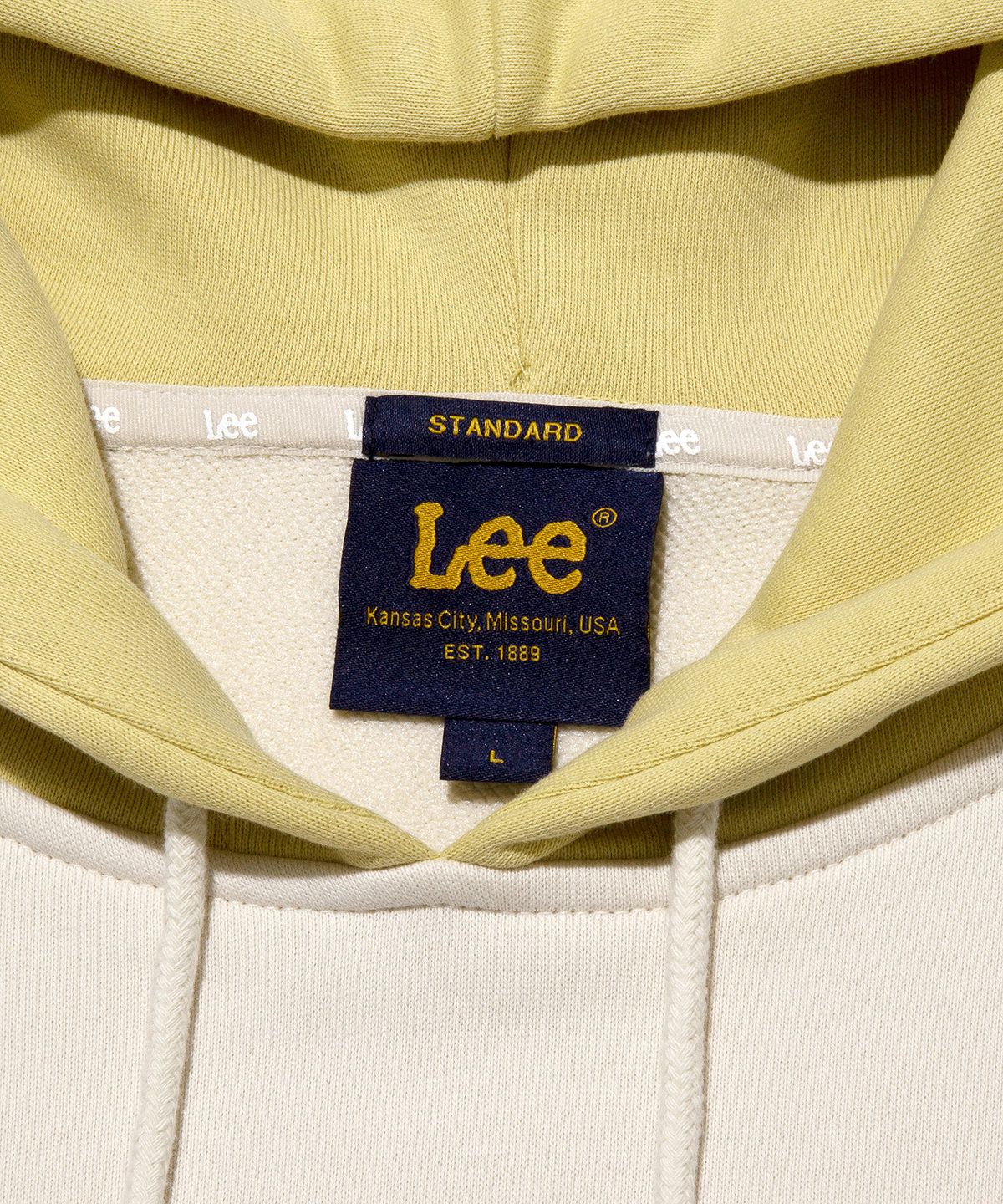 리(LEE) 래글런 후드 티셔츠 오트밀