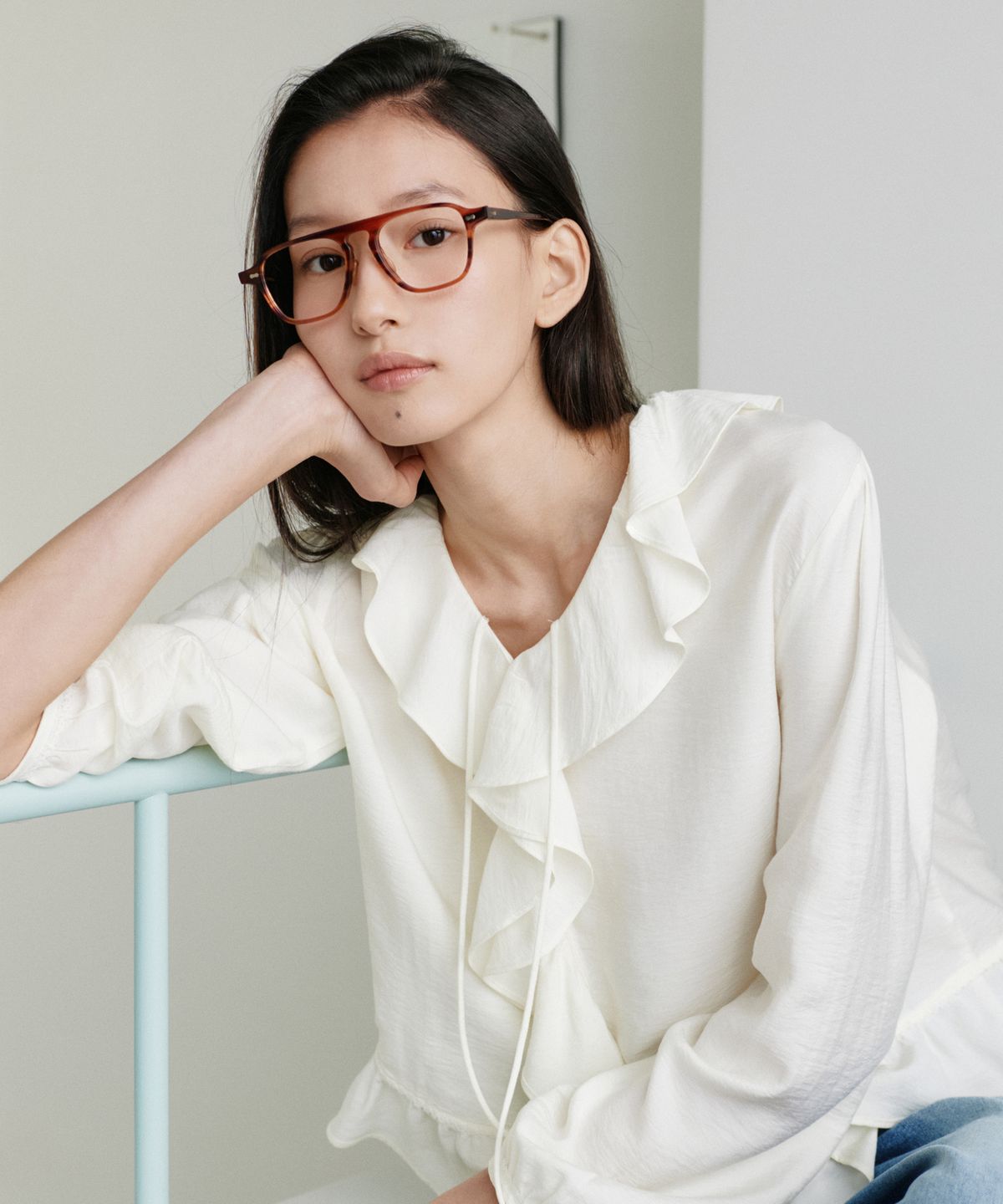 유라고(URAGO) Ruffle string blouse_2colors