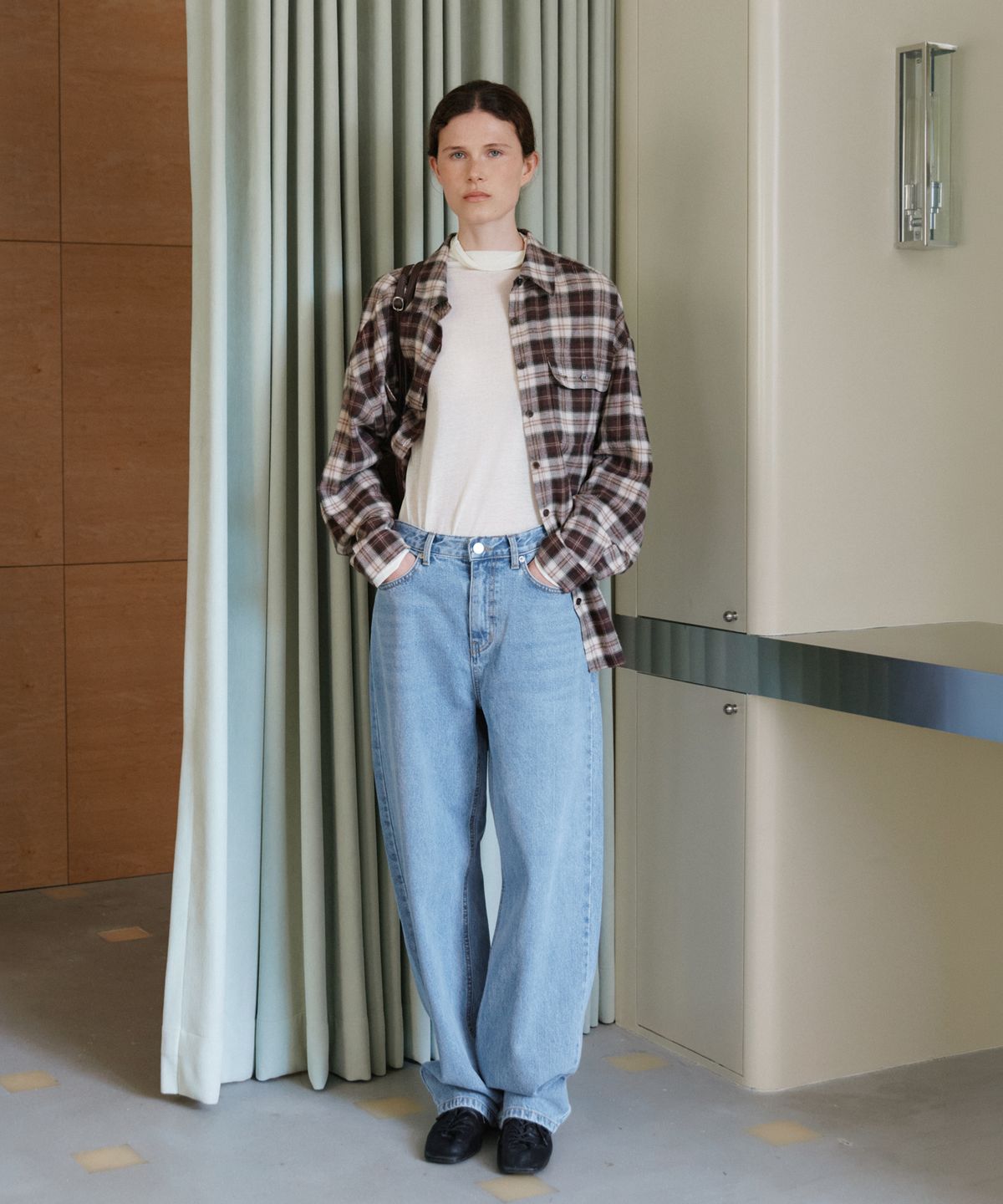 유라고(URAGO) Eden pocket check shirt_2colors