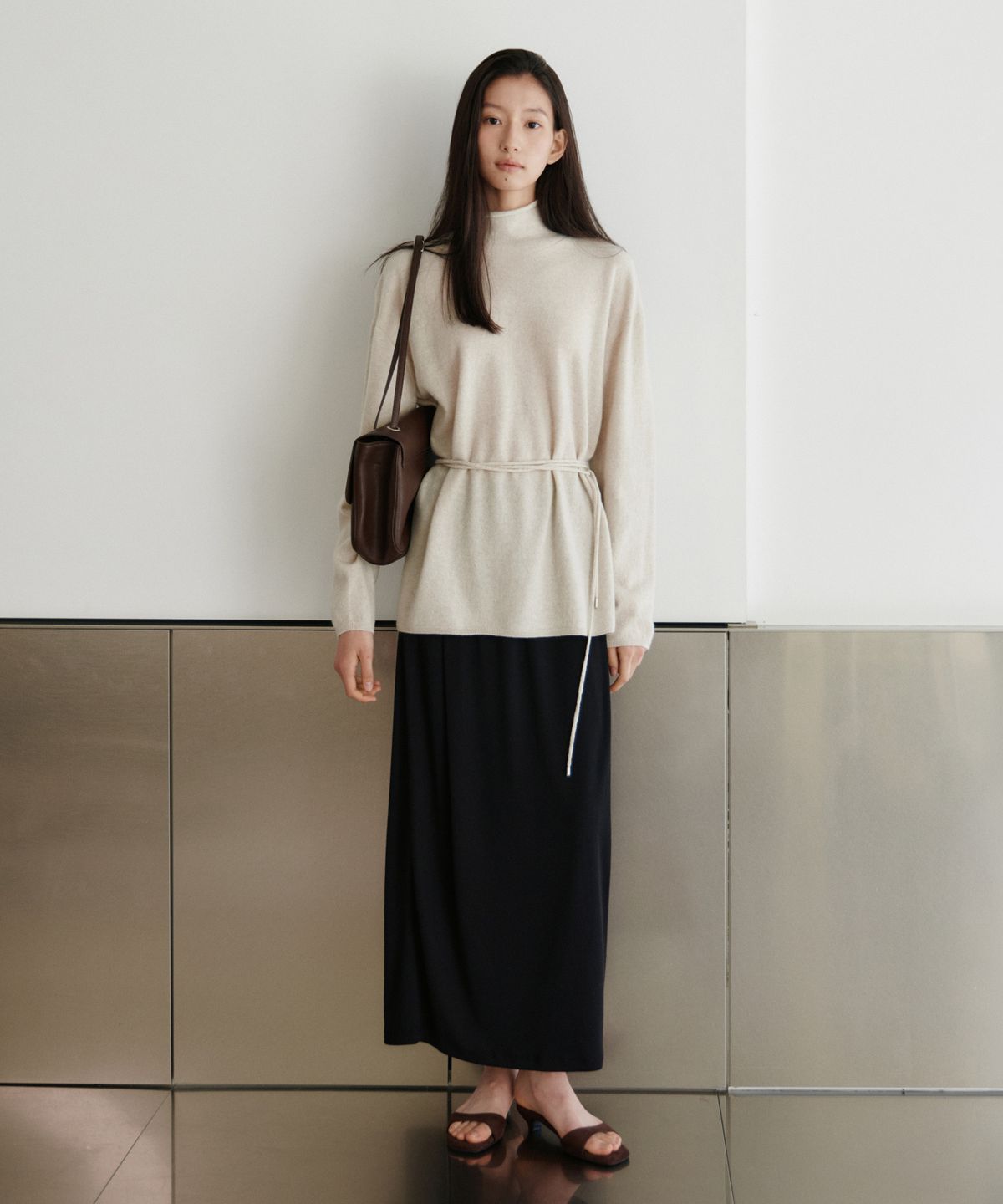 유라고(URAGO) Turtleneck string pullover knit_2colors