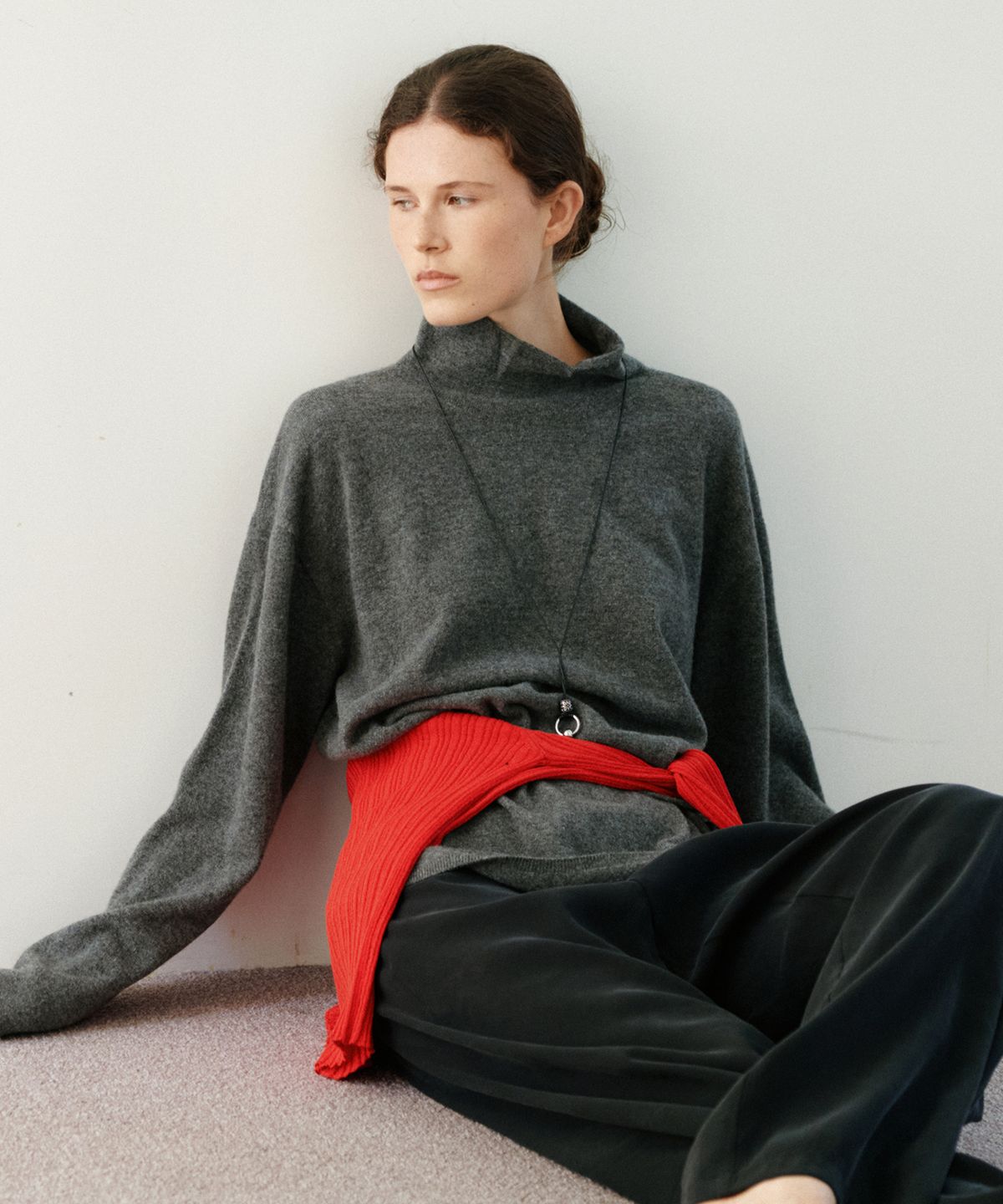 유라고(URAGO) Turtleneck string pullover knit_2colors