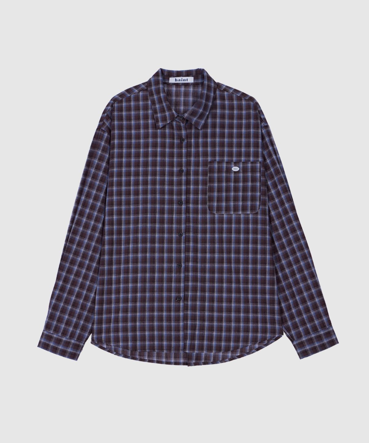 헤인트(HAINT) BERON CHECK OVERSIZED SHIRTS 2COL_BROWN