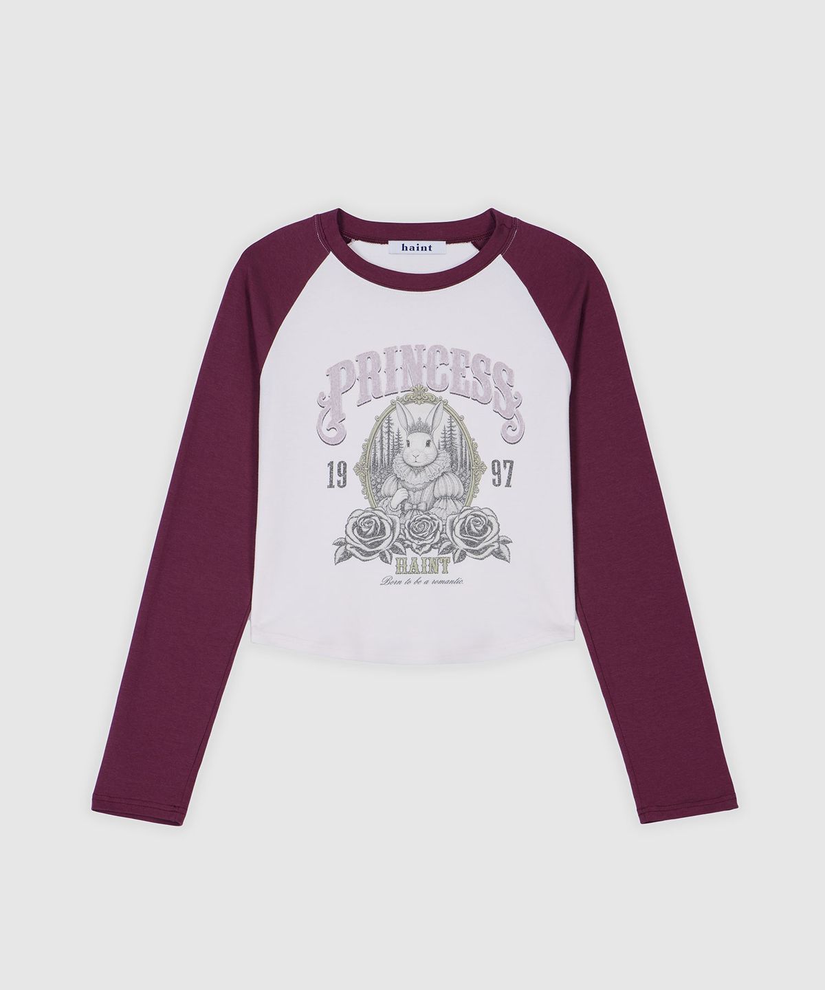 헤인트(HAINT) PRINCESS BUNNY GRAPHIC RAGLAN T_SHIRT 2COL_BURGUNDY