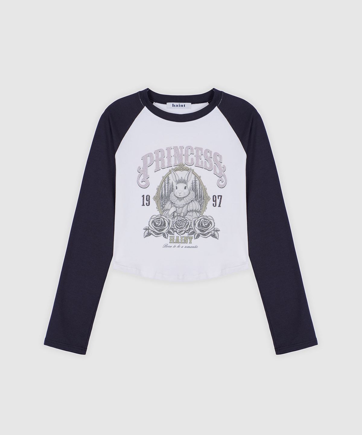 헤인트(HAINT) PRINCESS BUNNY GRAPHIC RAGLAN T_SHIRT 2COL_CHARCOAL
