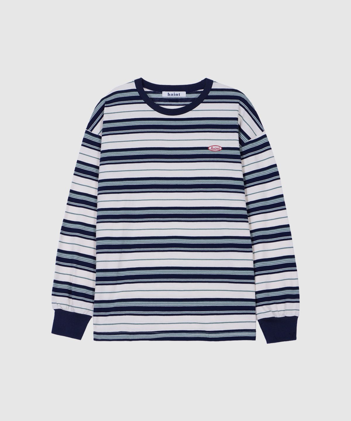 헤인트(HAINT) ARVEL MULTI STRIPE T-SHIRTS 2COL_NAVY