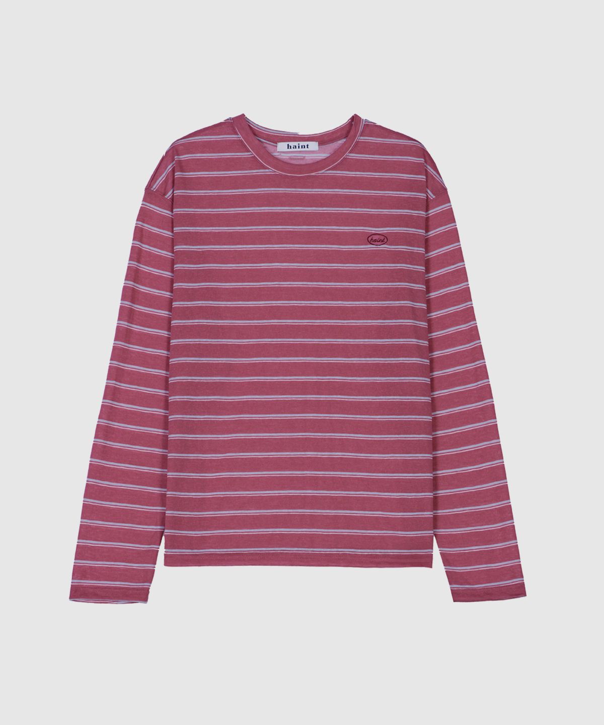 헤인트(HAINT) VETA TENCEL STRIPE LONG SLEEVE_BURGUNDY