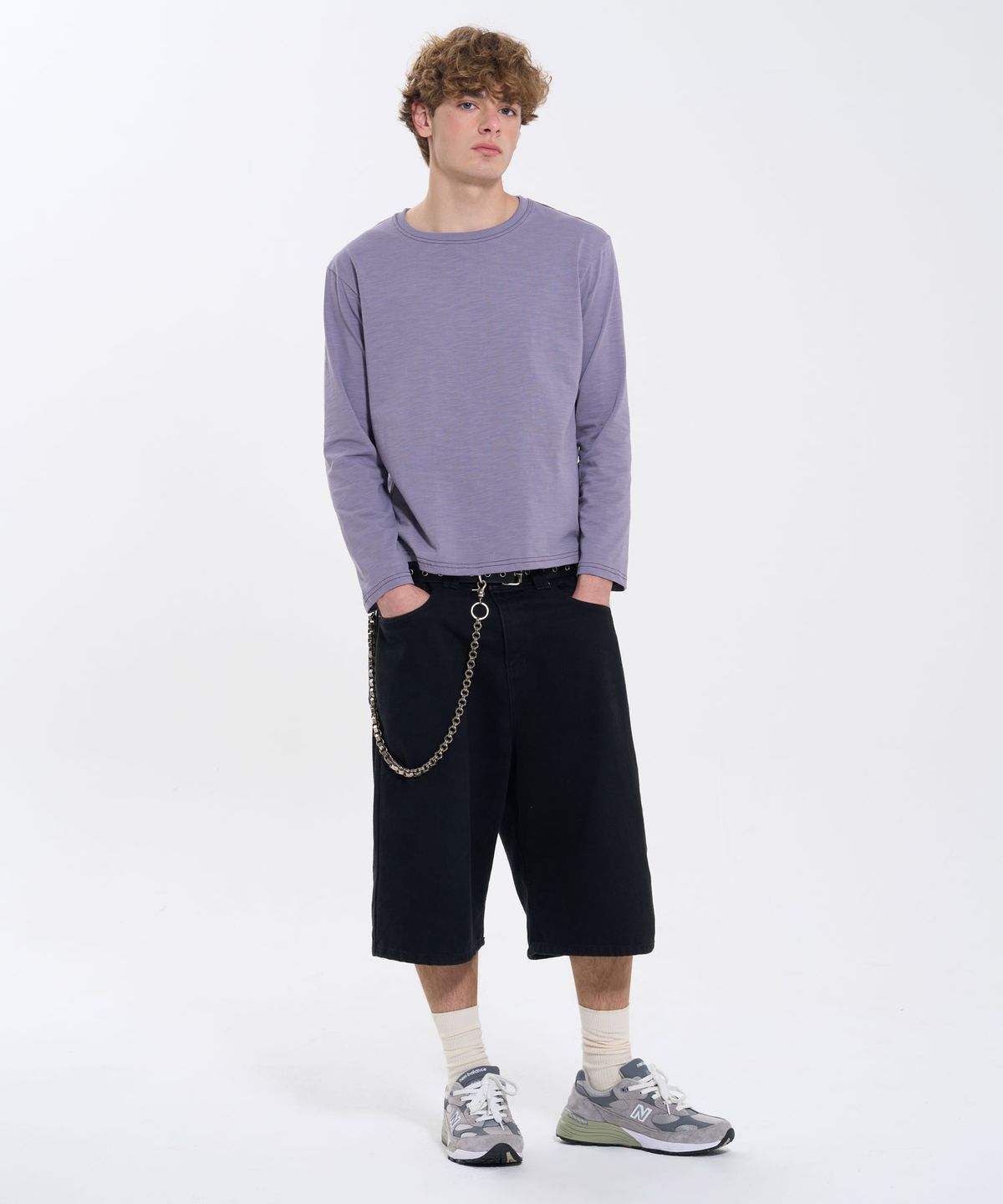 필프(PEALP) [PEALP X SEUNGHWAN] SLUB STITCH POINT LONG SLEEVE 60 (LAVENDER)