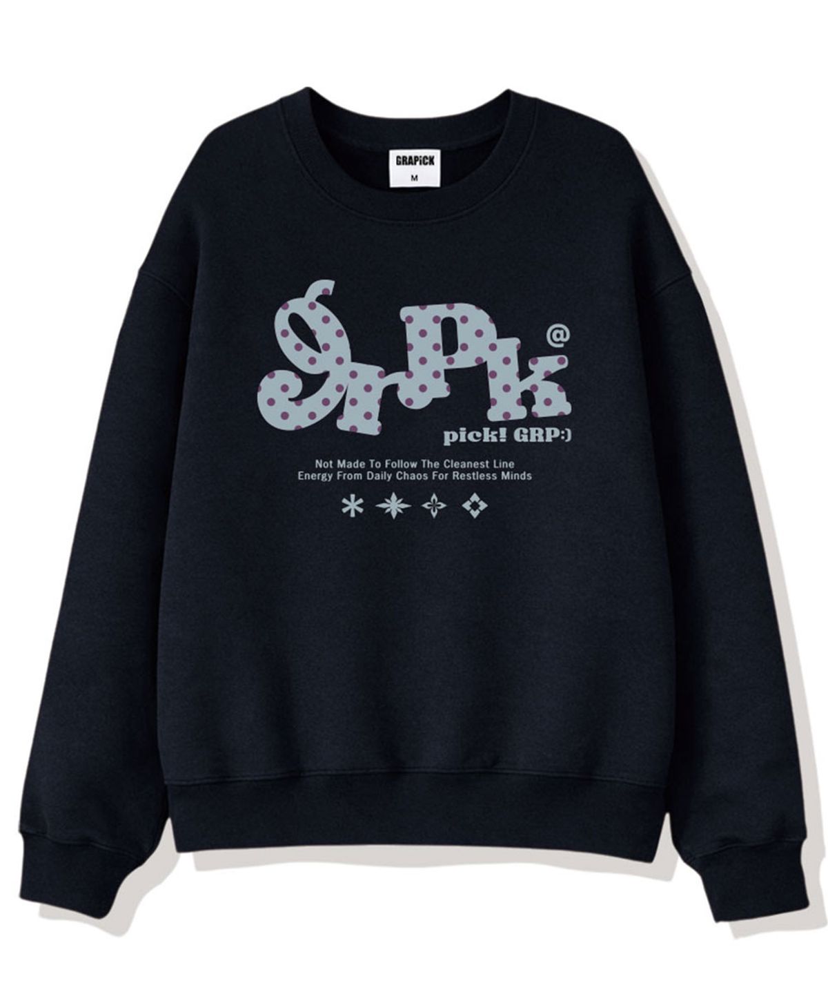 그라픽(GRAPICK) 라인드닷 오버핏 맨투맨 티셔츠 5 Color [GRPM_6003]