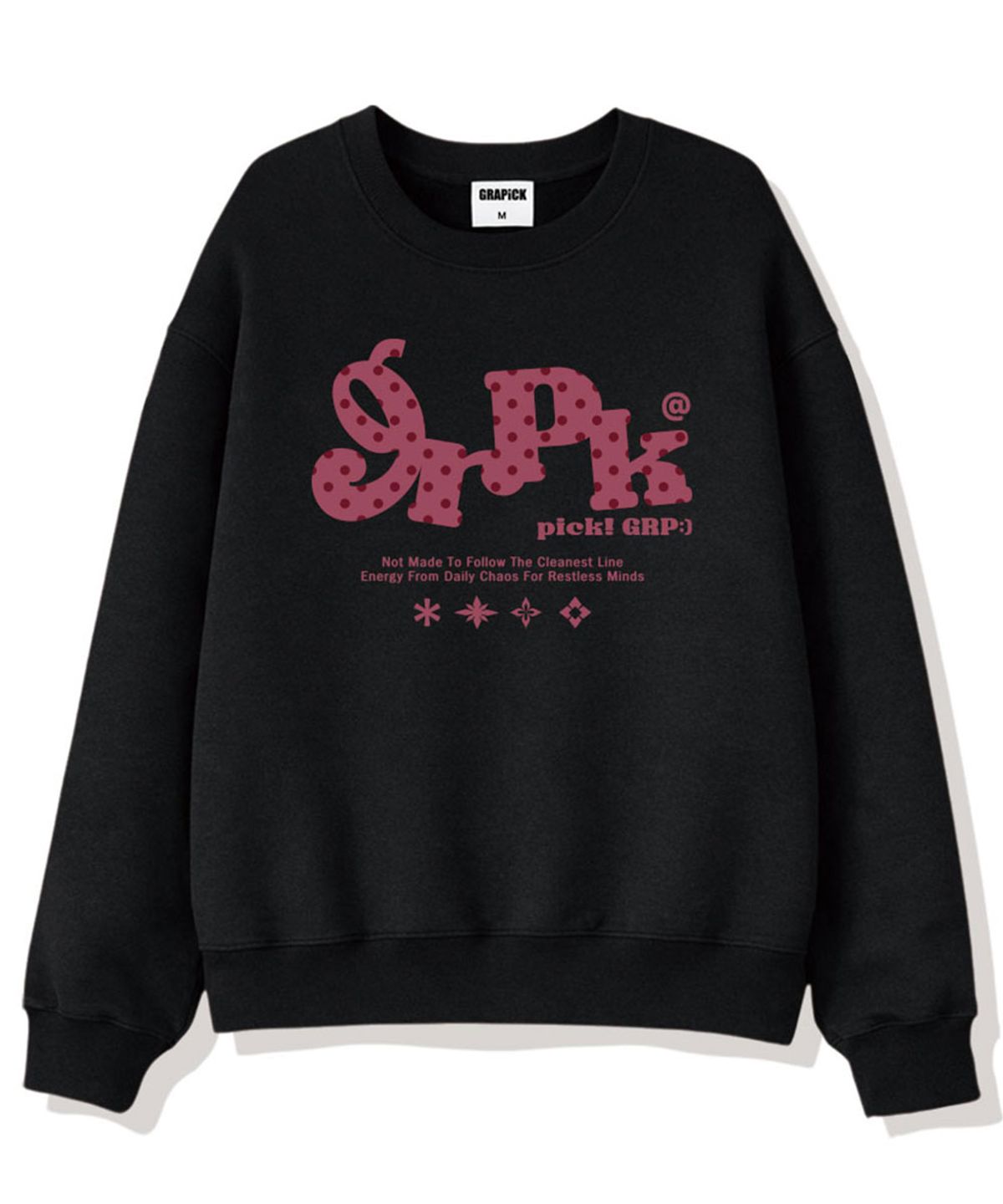 그라픽(GRAPICK) 라인드닷 오버핏 맨투맨 티셔츠 5 Color [GRPM_6003]