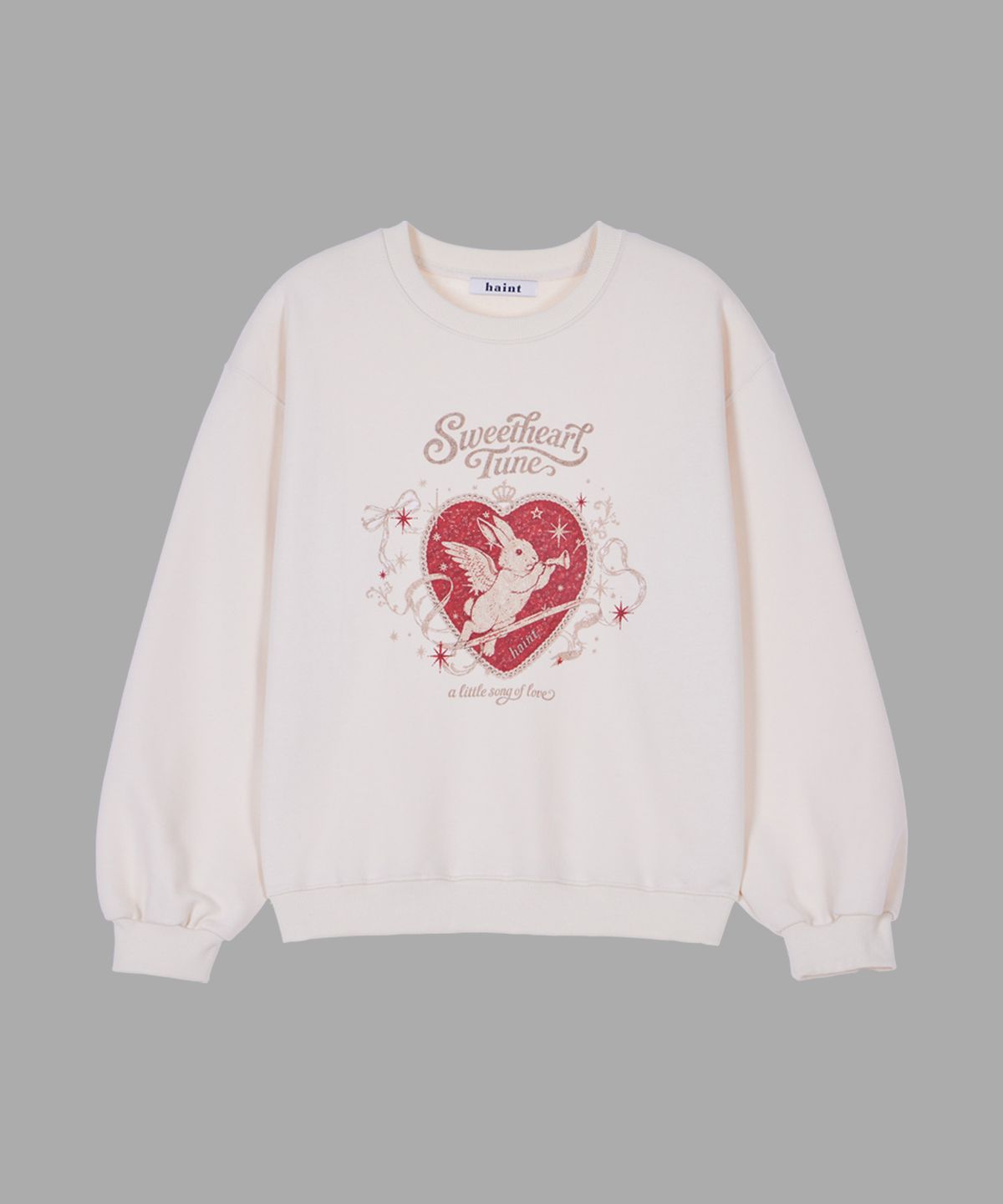 헤인트(HAINT) SWEET BUNNY OVERSIZED SWEATSHIRT 2COL_IVORY