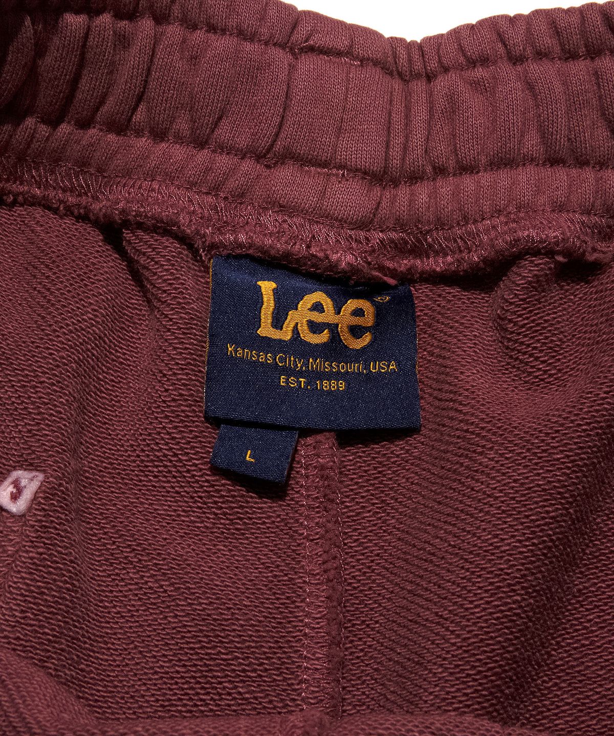 리(LEE) 페인티드 다잉 원턱 스웻 팬츠 버건디