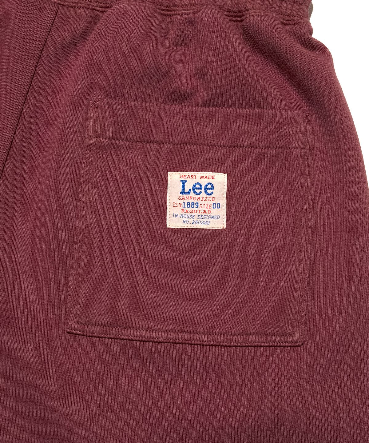 리(LEE) 페인티드 다잉 원턱 스웻 팬츠 버건디