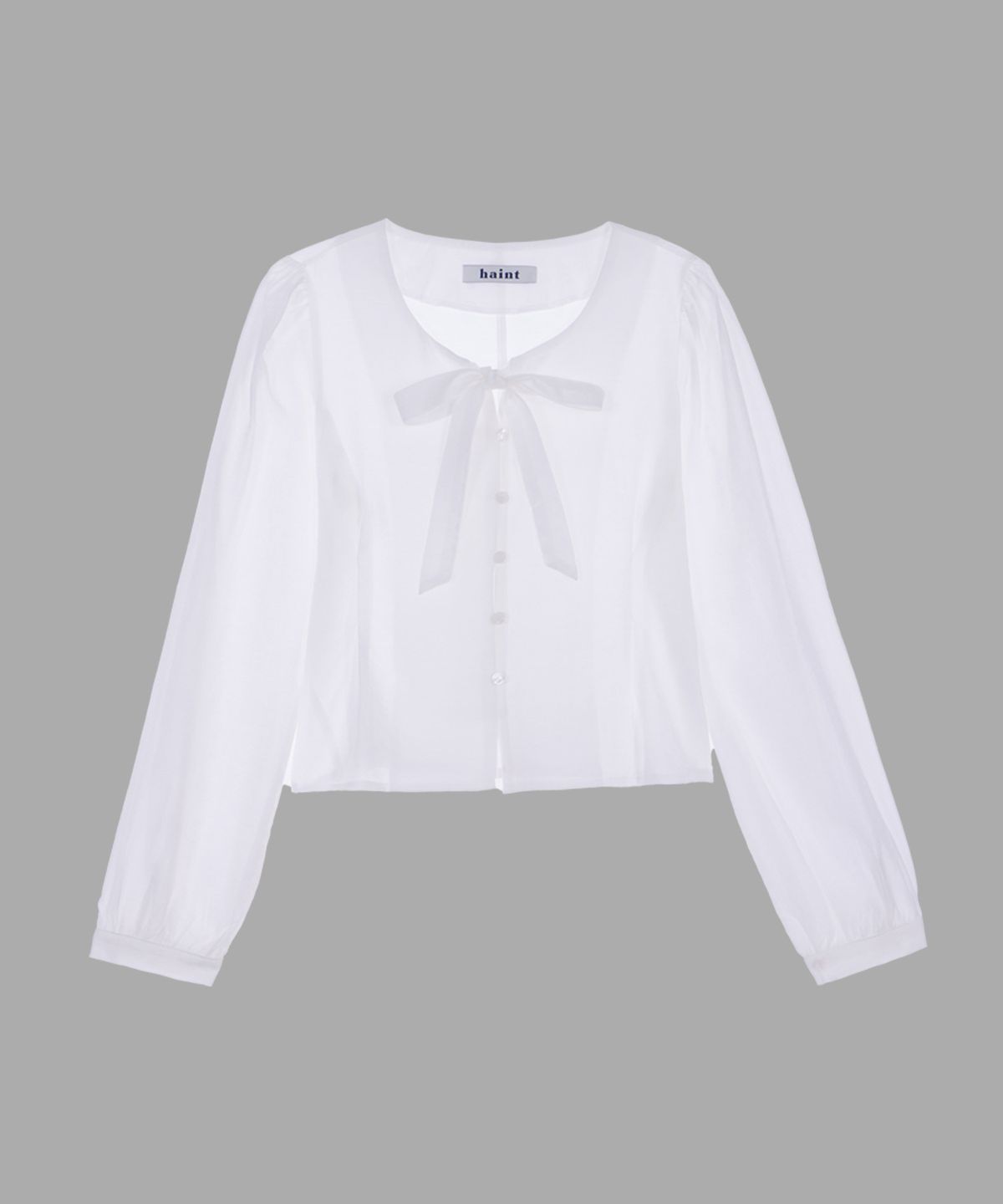 헤인트(HAINT) DOVA SOFT TIE_NECK BLOUSE 2COL_IVORY