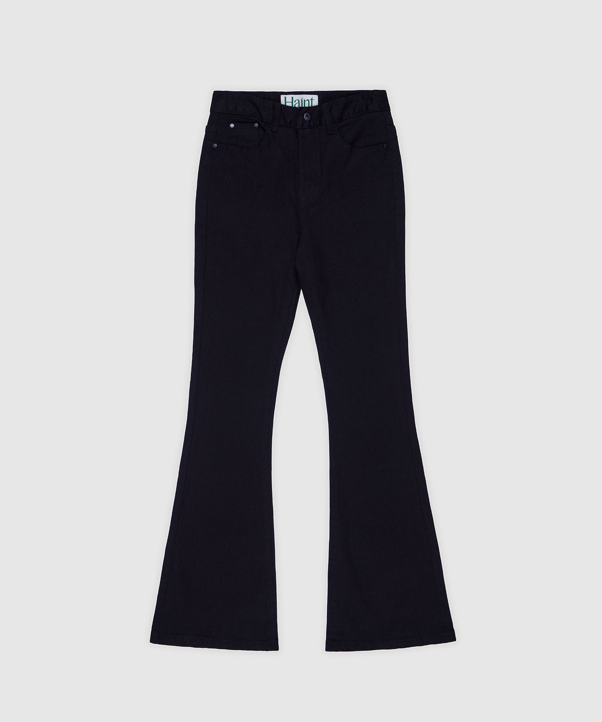 헤인트(HAINT) ROVI BACK FLAP POCKET BOOTCUT DENIM 2COL_BLACK