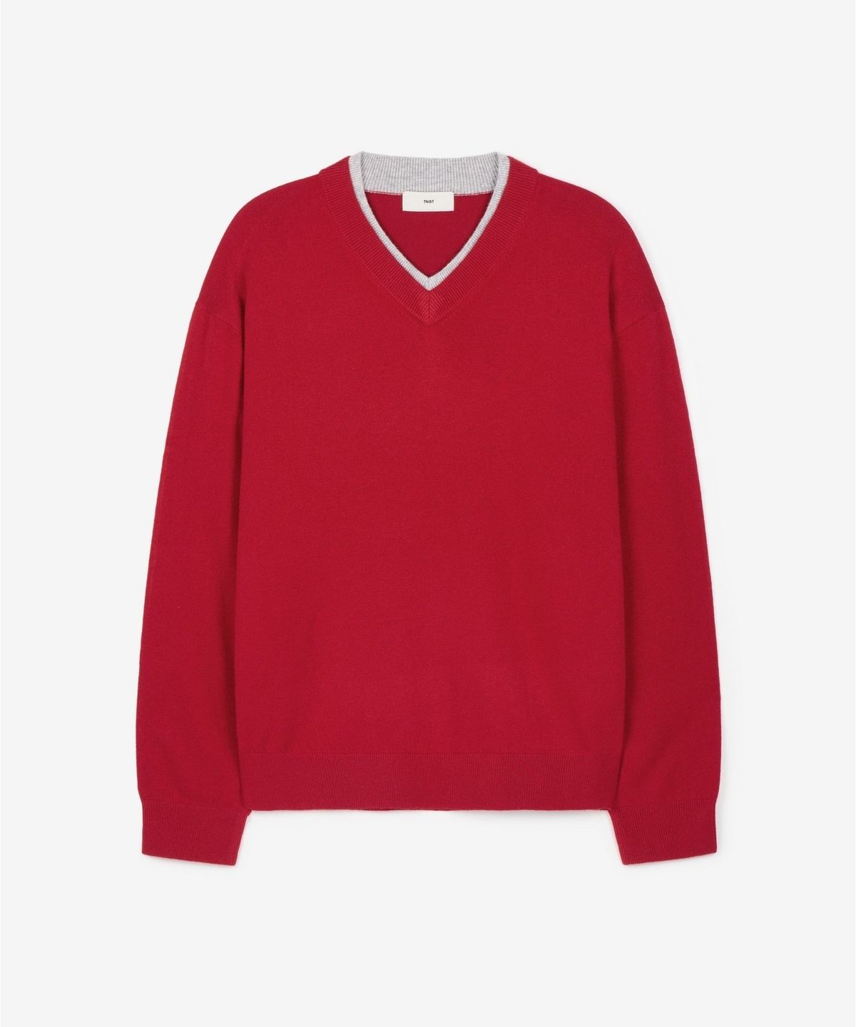 티엔지티 우먼(TNGT WOMAN) W Layered V-Neck Knit Top (Red) TNSW6F108R2
