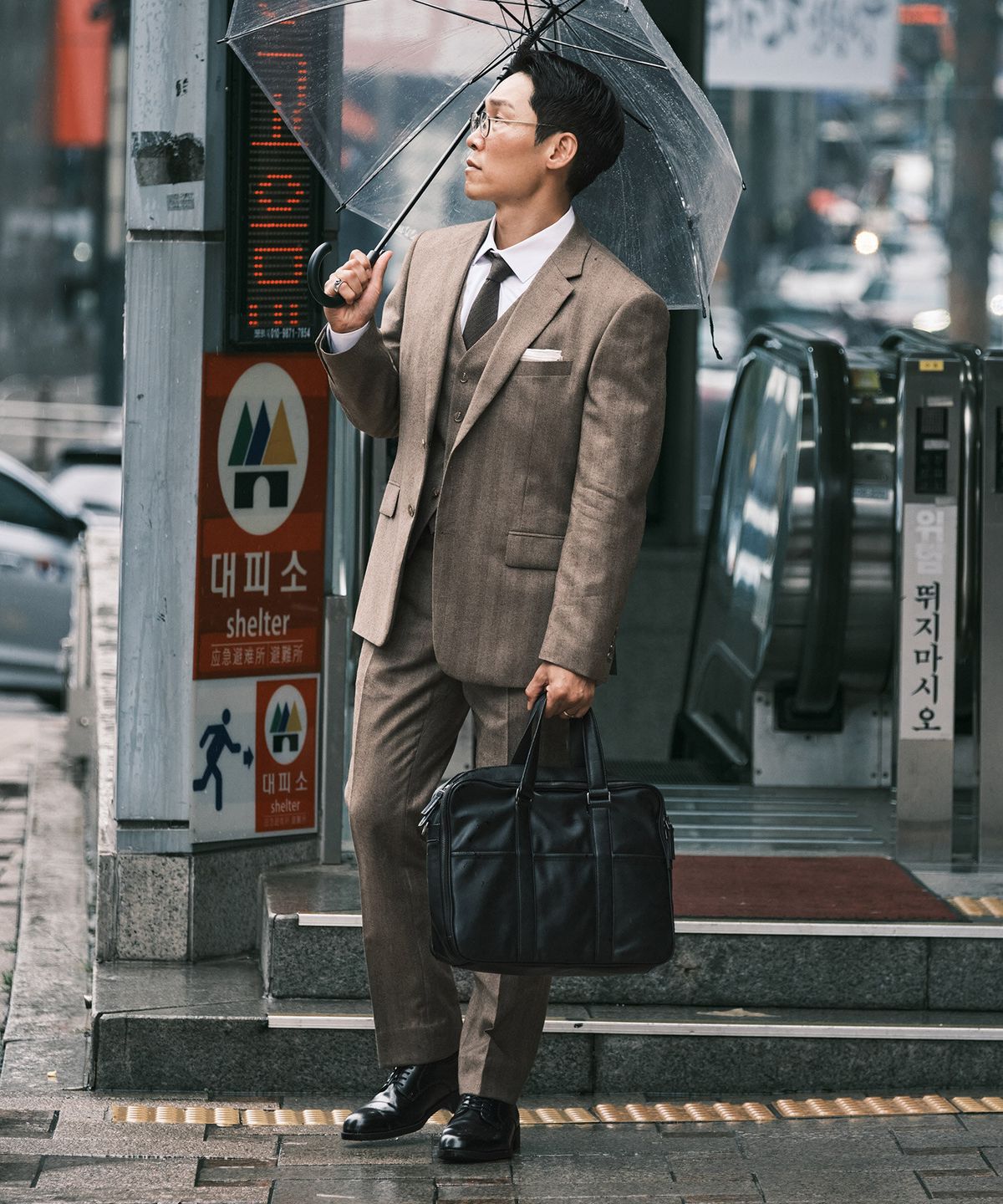 에스티코(STCO) ITALY MARLANE 헤링본 포멀 자켓_베이지 (클래식핏)_SSJWD93CHD