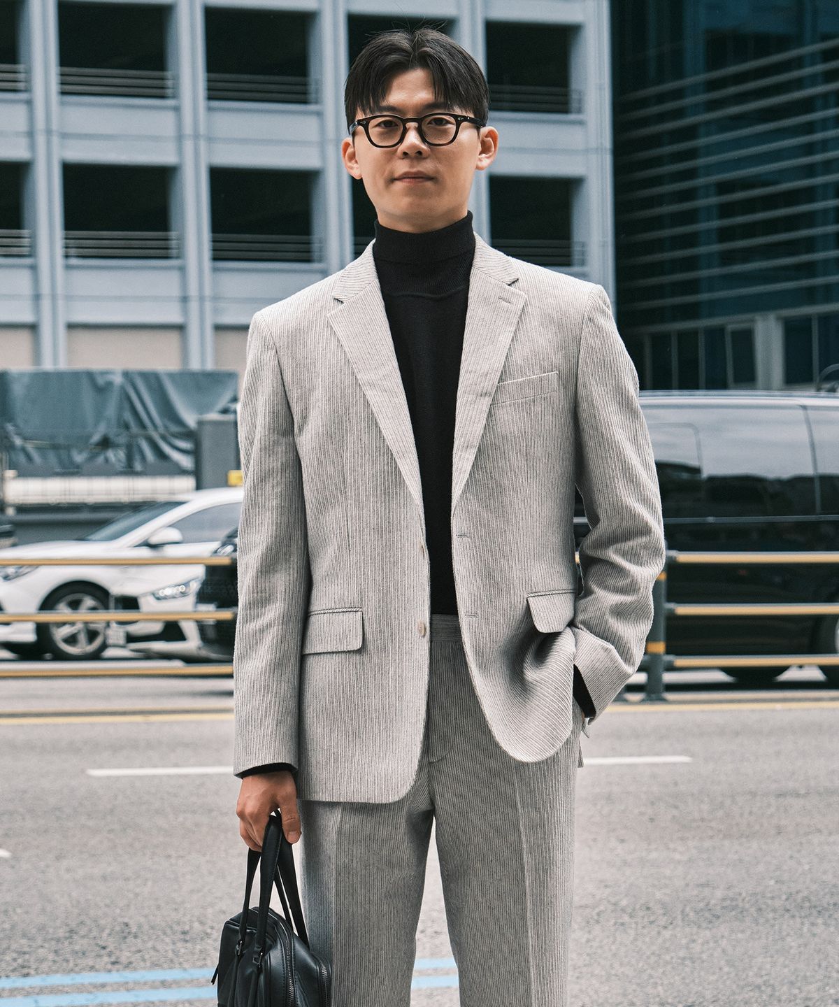 에스티코(STCO) ITALY FABIO 코듀로이 수트 세트_그레이 (클래식핏)_SSJWD95SET